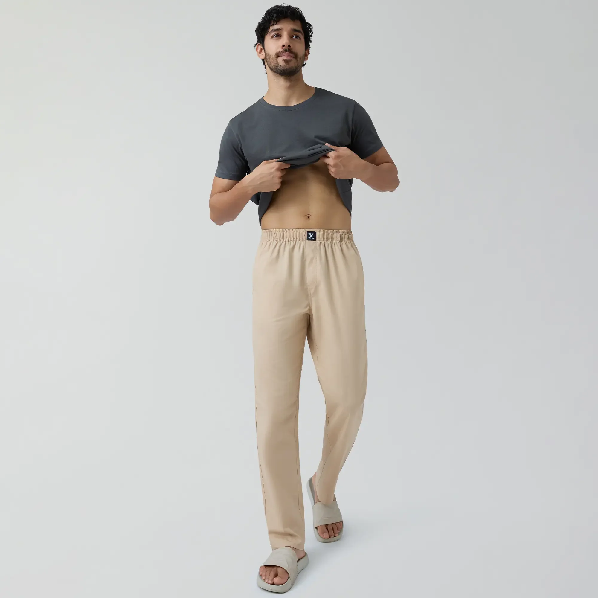 Pace Cotton Pyjamas Tan Brown - Image 3