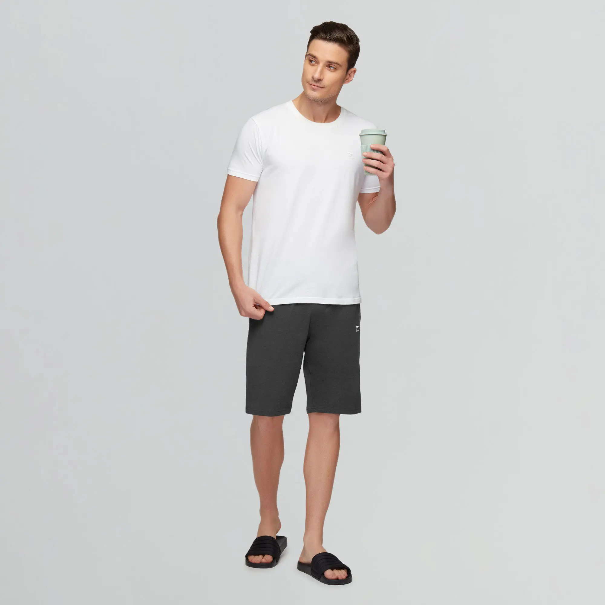 Pace Cotton Rich Shorts Graphite Grey - Image 2