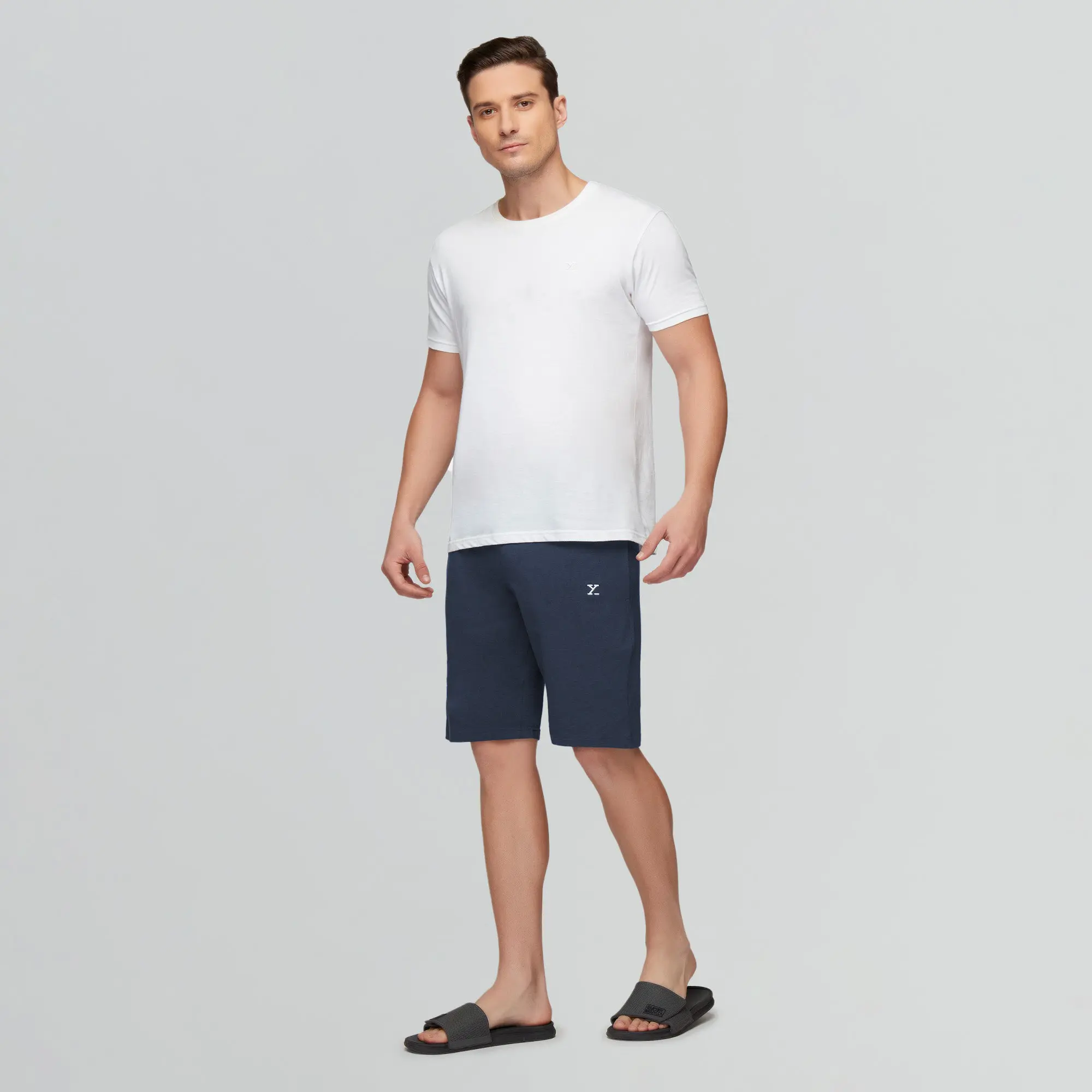 Pace Cotton Rich Shorts Midnight Blue - Image 3