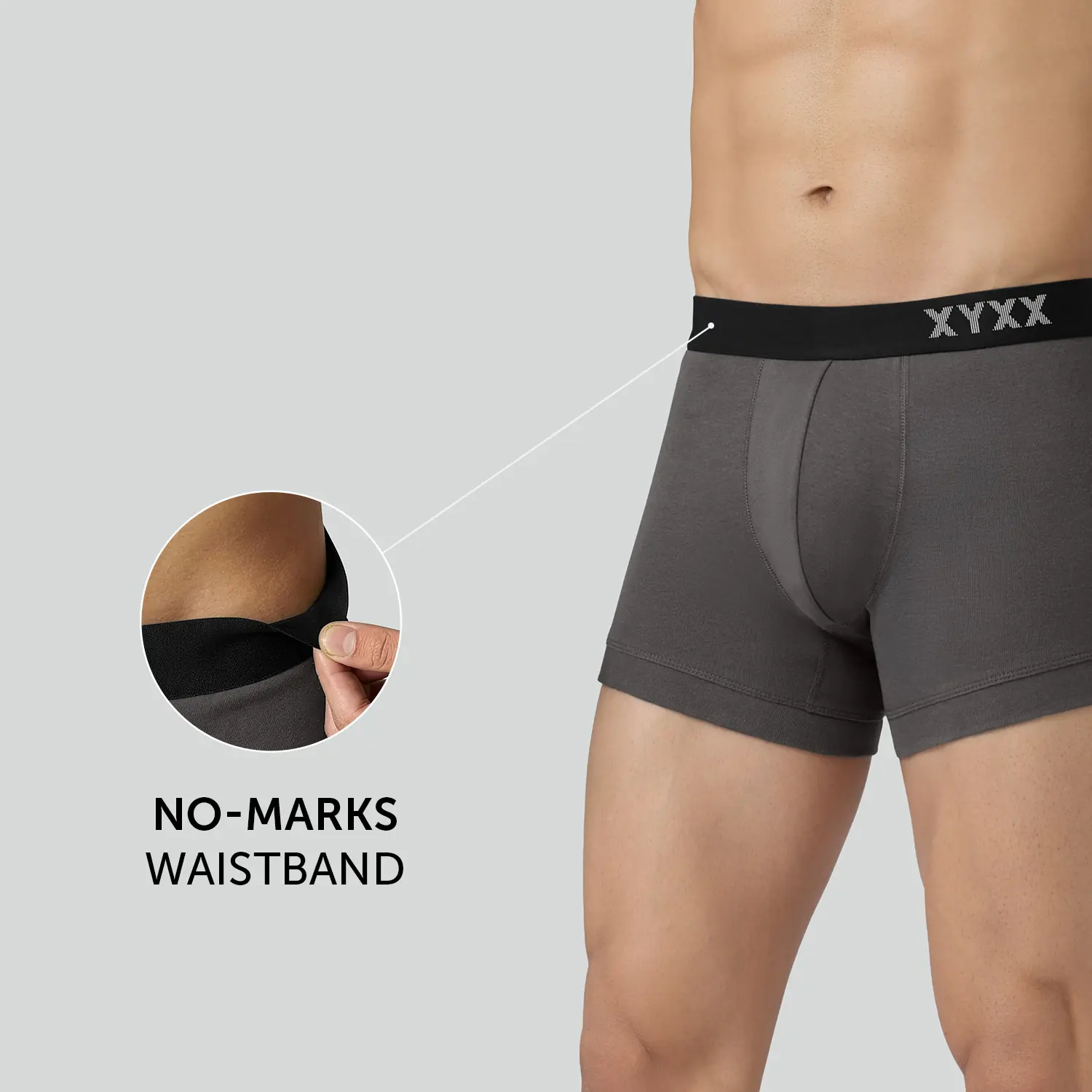 Pace Cotton Rib Trunks Charcoal Grey - Image 4