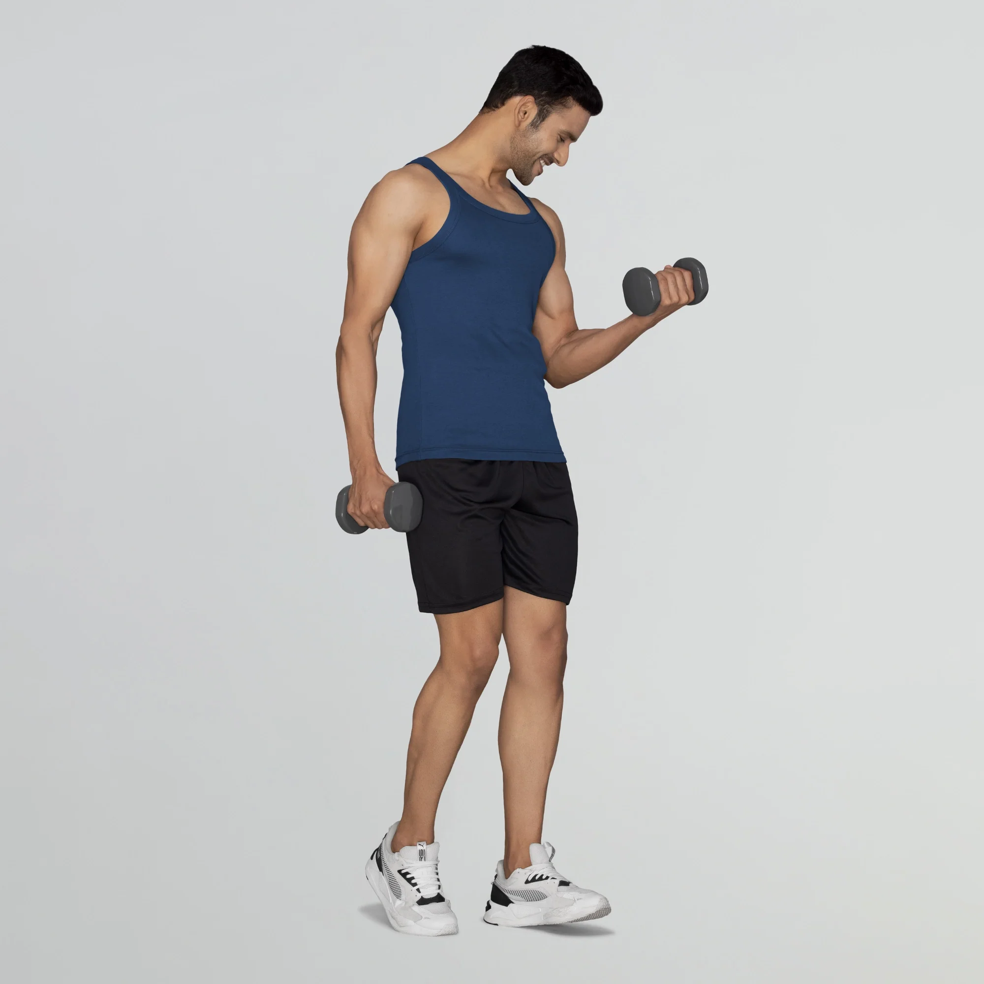 Pace Super Combed Cotton Vest Midnight Blue - Image 5