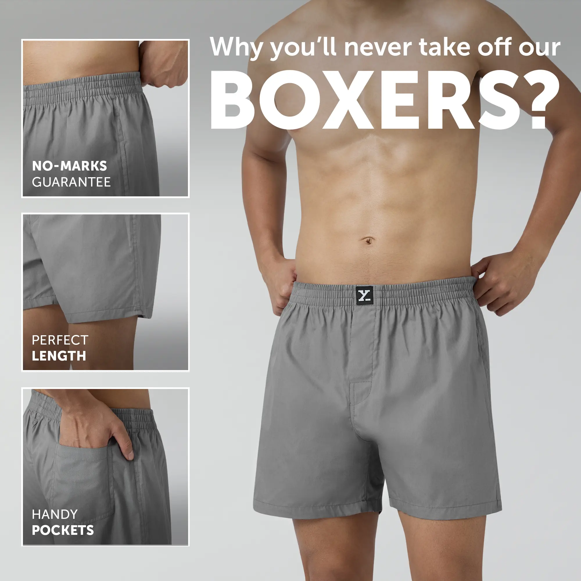 Pace Cotton Boxer Ash Grey - Image 2