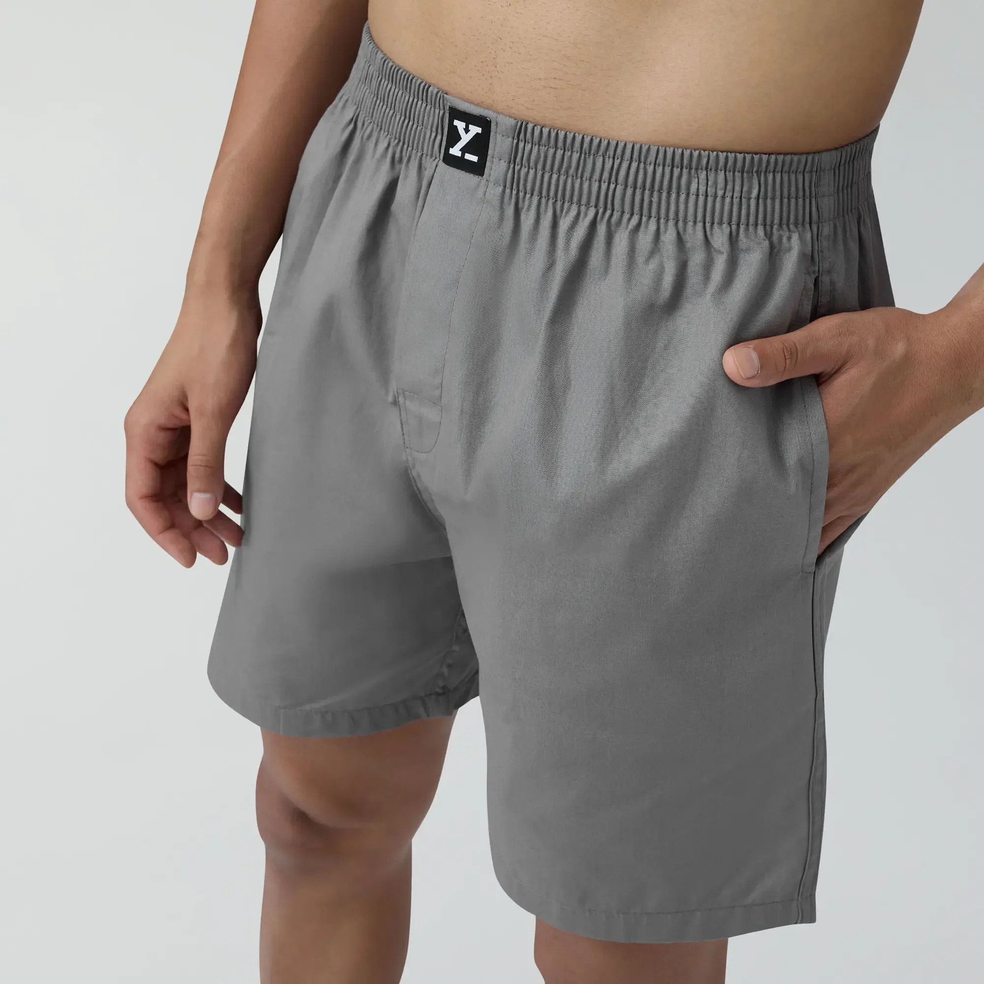Pace Cotton Boxer Shorts Ash Grey - Image 5