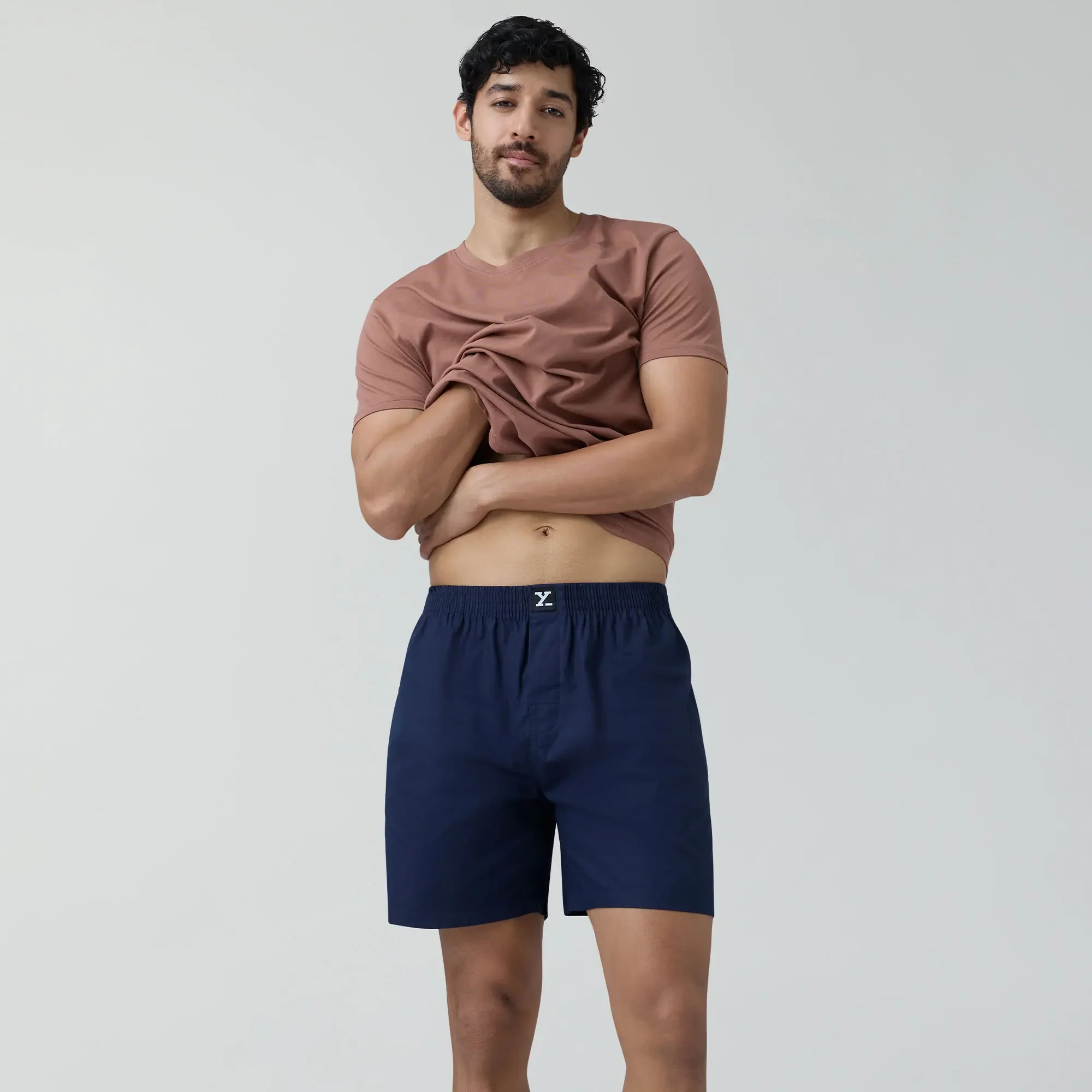 Pace Cotton Boxer Shorts Midnight Blue - Image 3