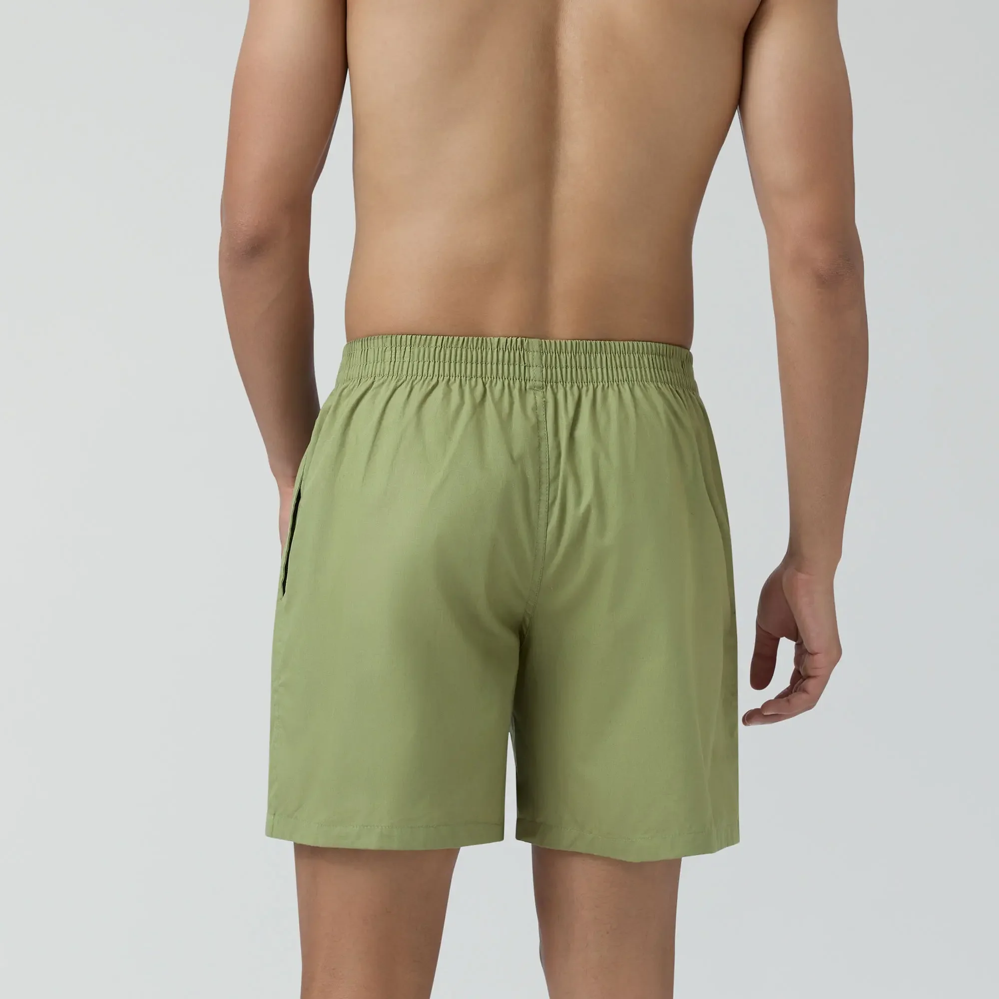Pace Cotton Boxer Shorts Olive Green - Image 5