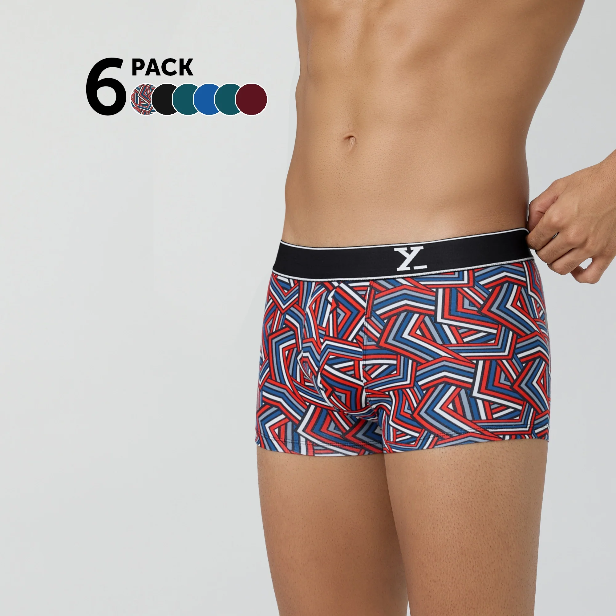 Parallax Aero Traq Cotton Trunks Red Blue Black Green(Pack of 6)