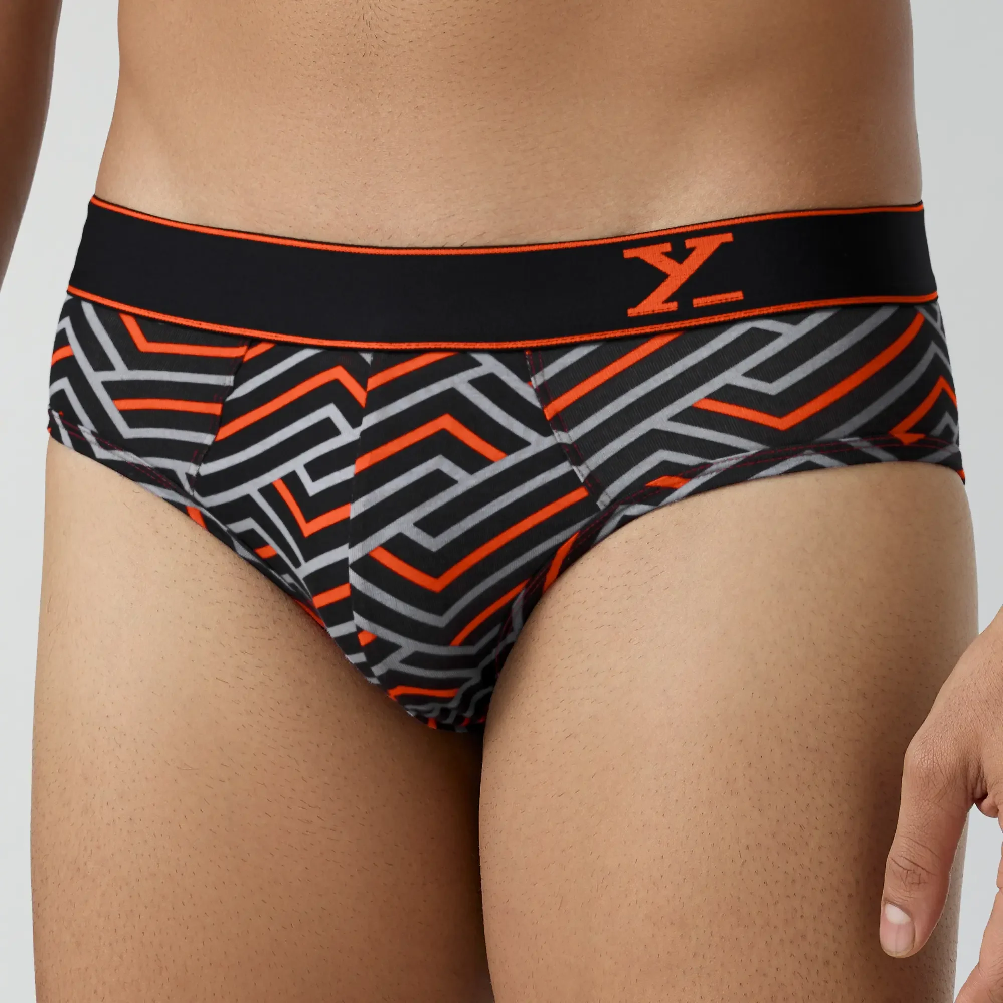 Parallax Cotton Briefs Black Stripes - Image 4