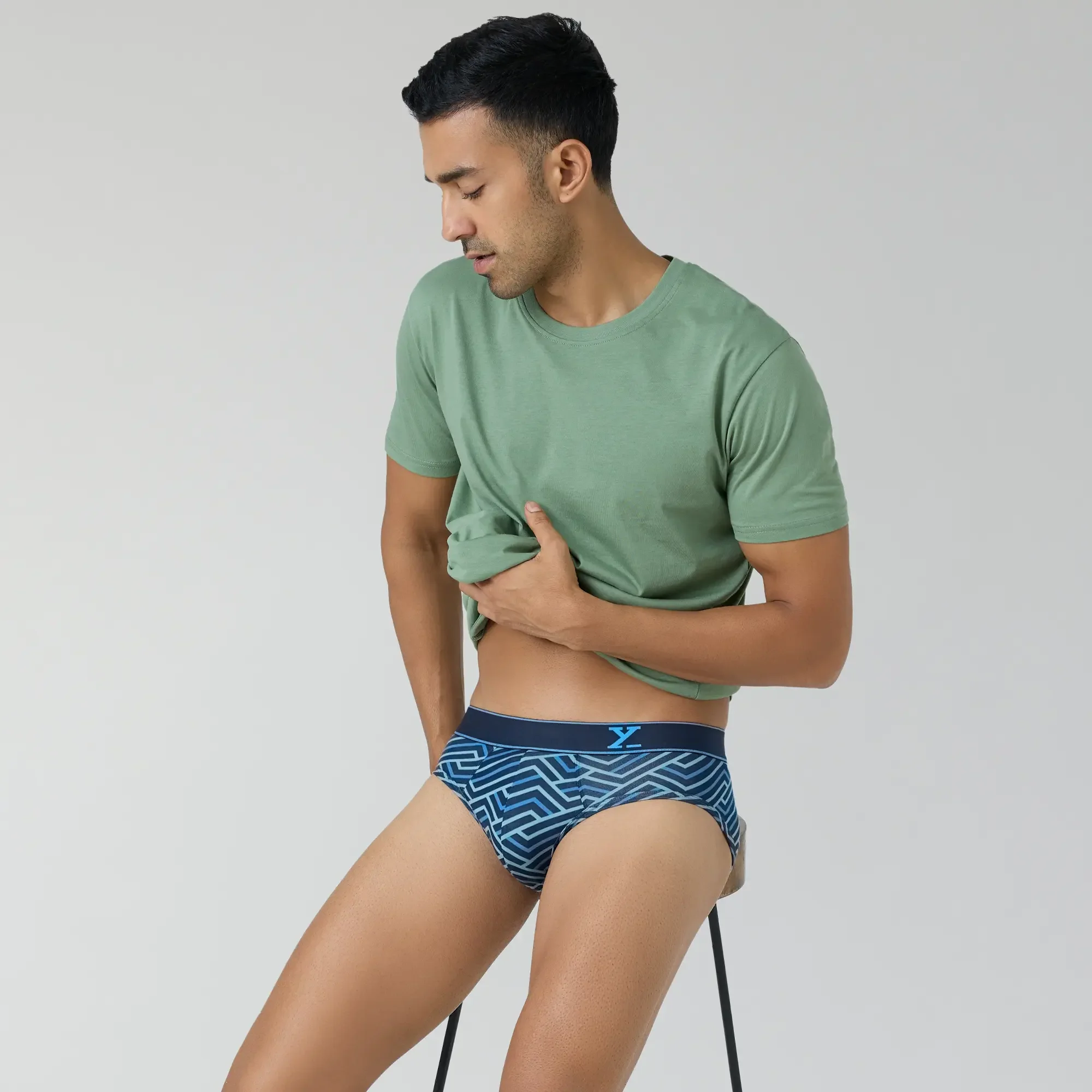 Parallax Cotton Briefs Blue Stripes - Image 3