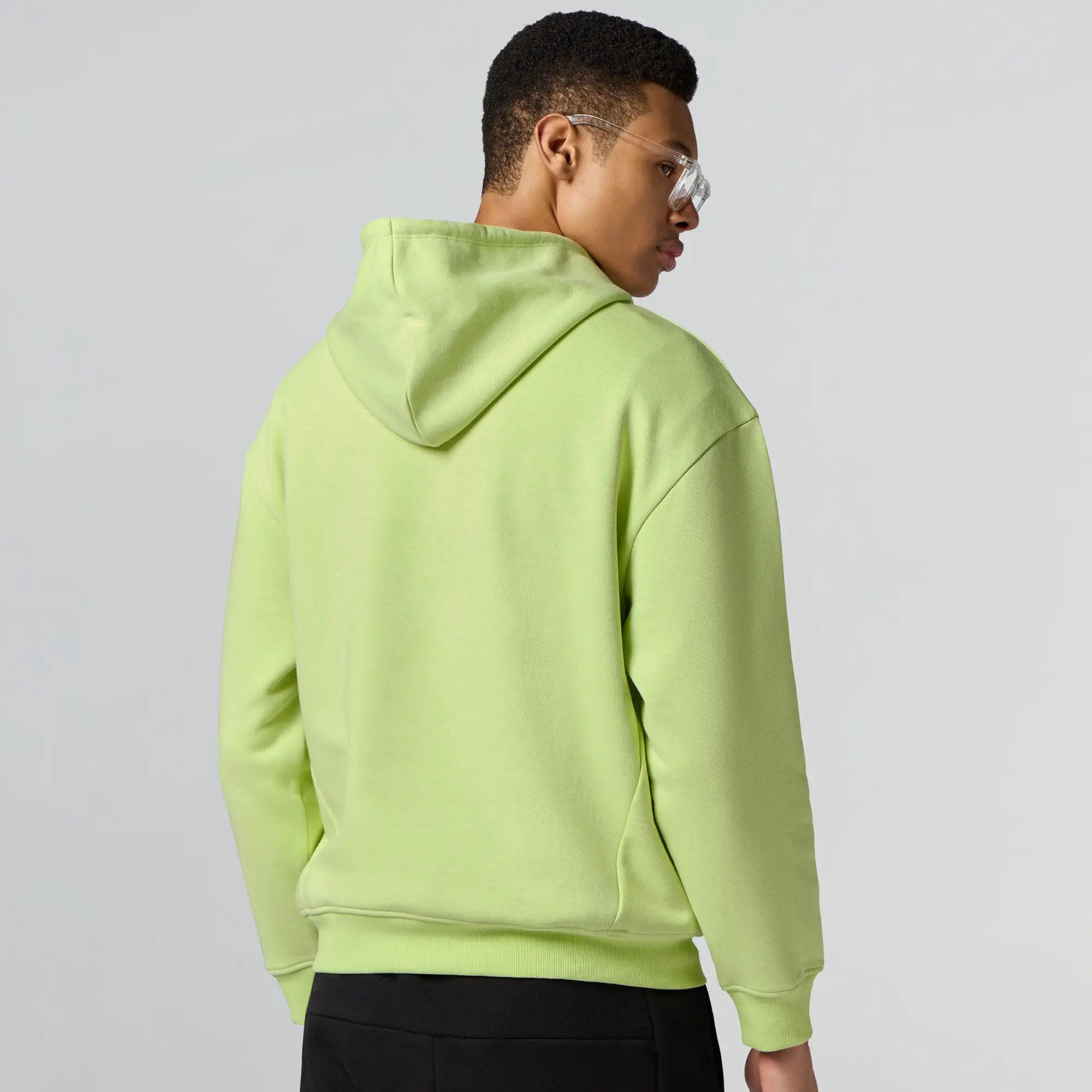 Pulse French Terry Cotton Blend Oversized Hoodies Lime Green - Image 5