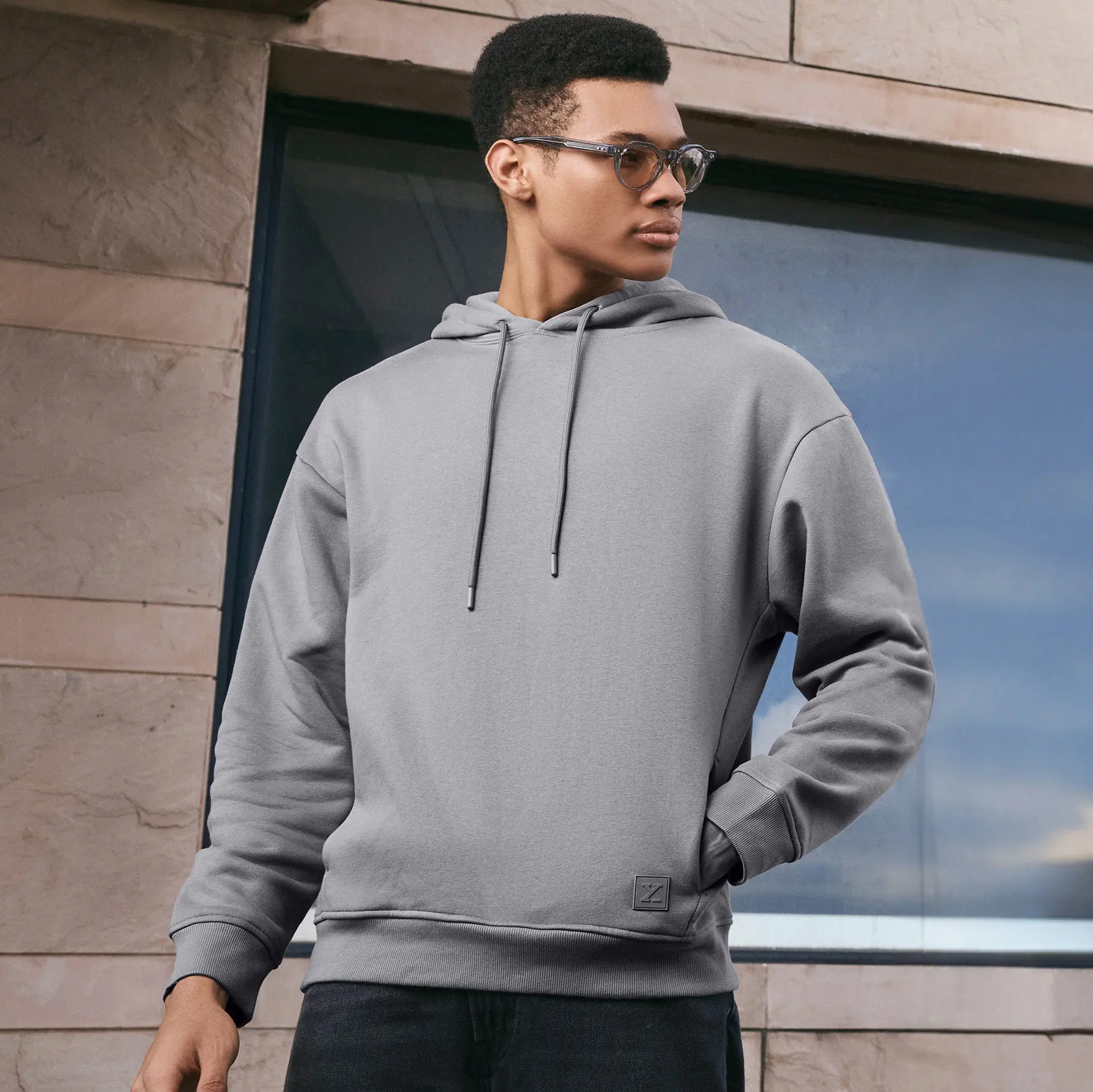 Pulse French Terry Cotton Oversized Blend Hoodies Opal Grey