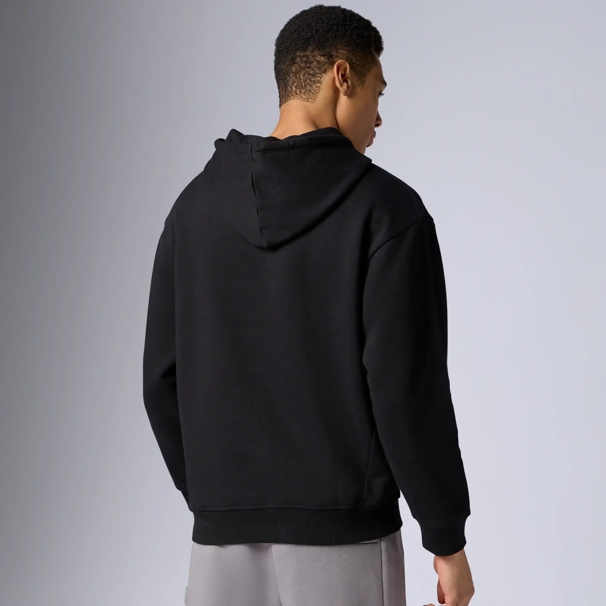 Pulse French Terry Cotton Blend Oversized Hoodies Pitch Black - Image 5