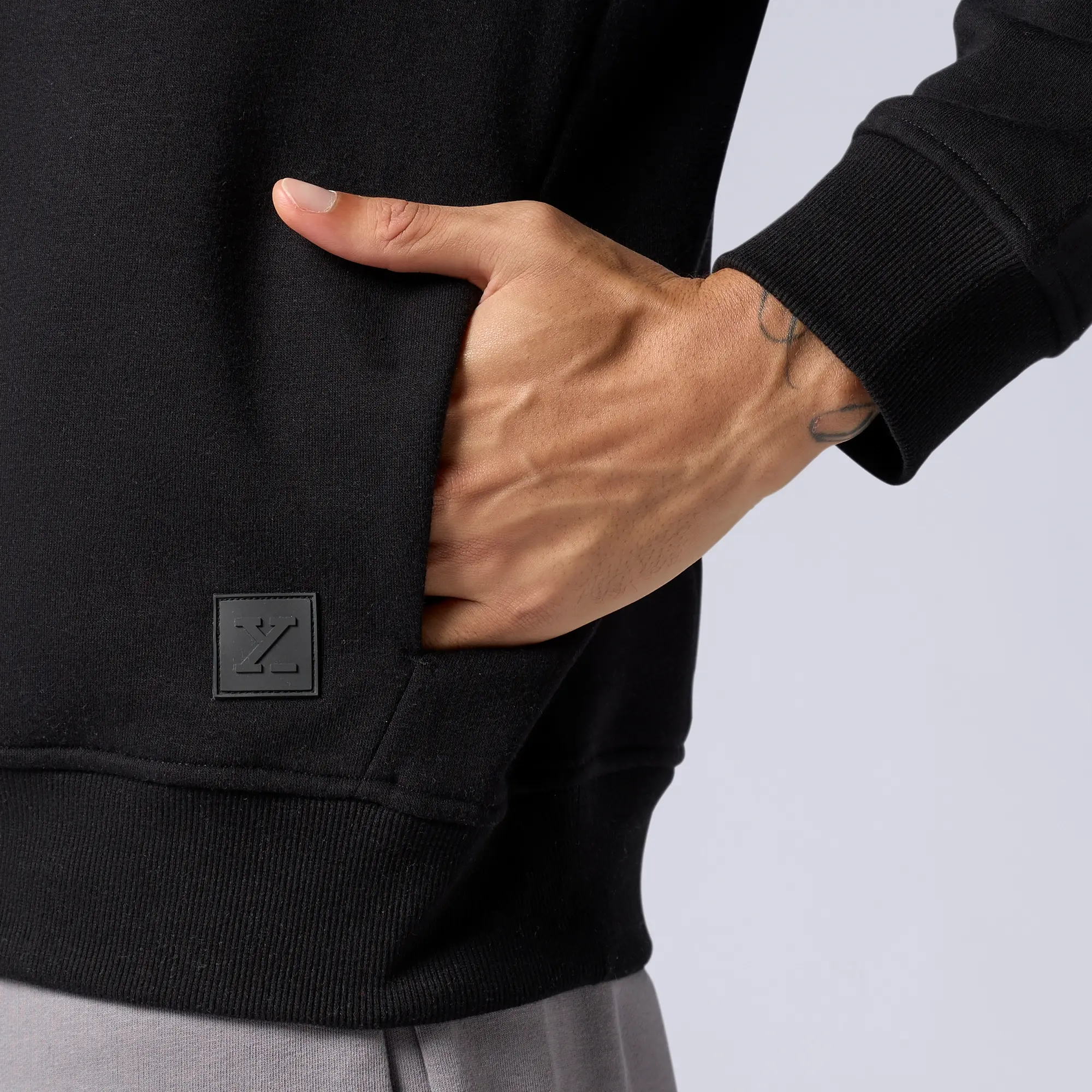 Pulse French Terry Cotton Blend Oversized Hoodies Pitch Black - Image 6