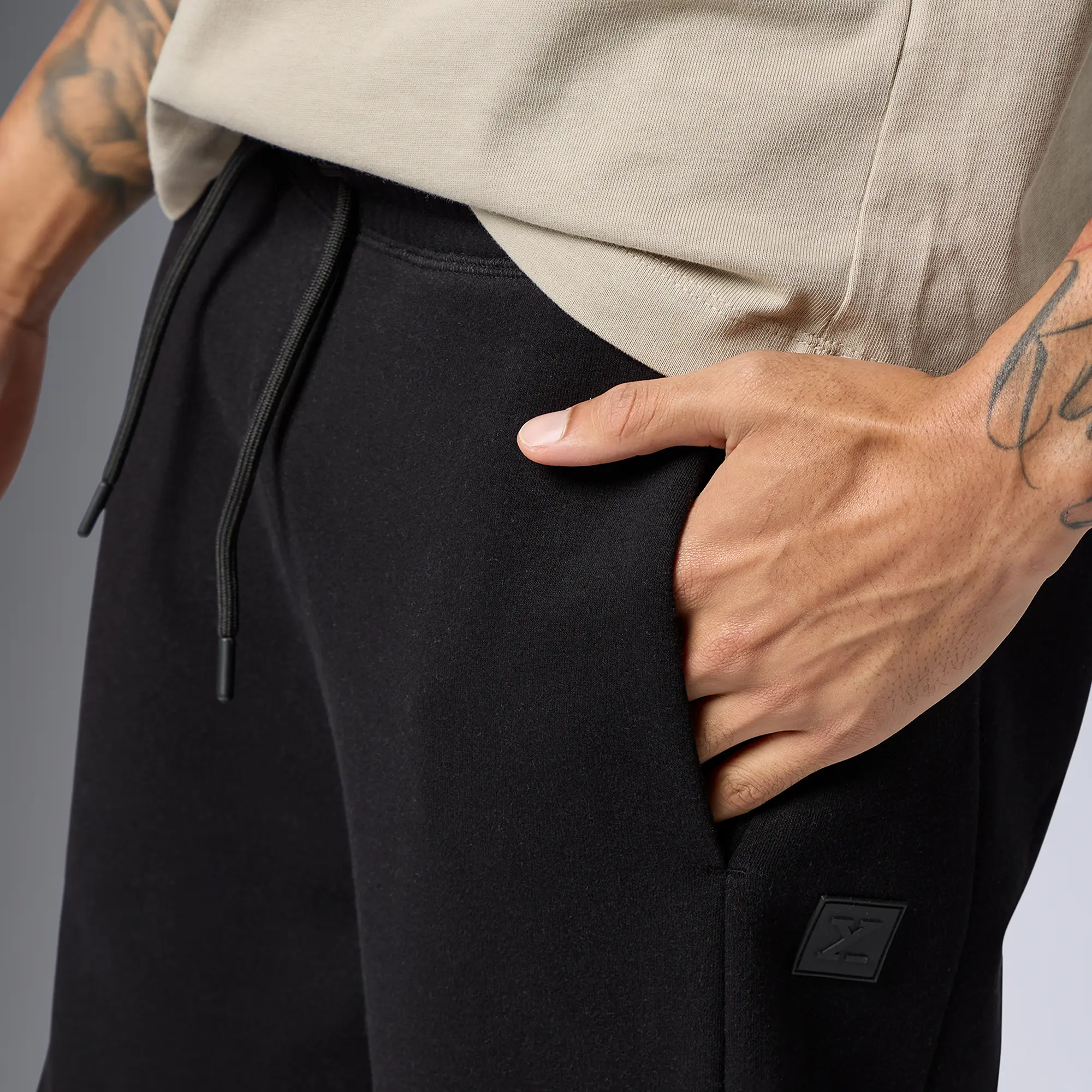 Pulse French Terry Cotton Blend Sweatpants Pitch Black - Image 4