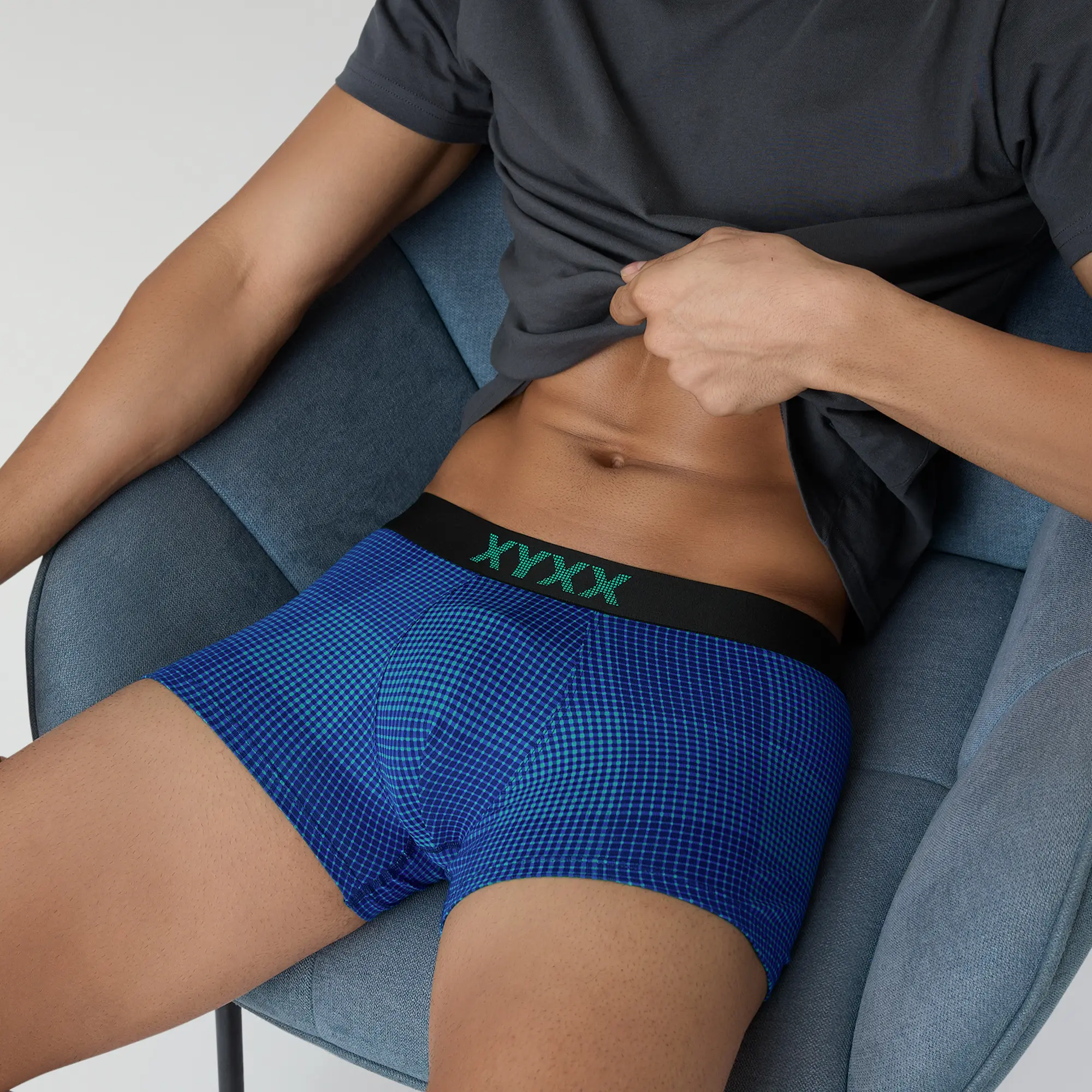 Quad Cotton Trunks Aqua Green