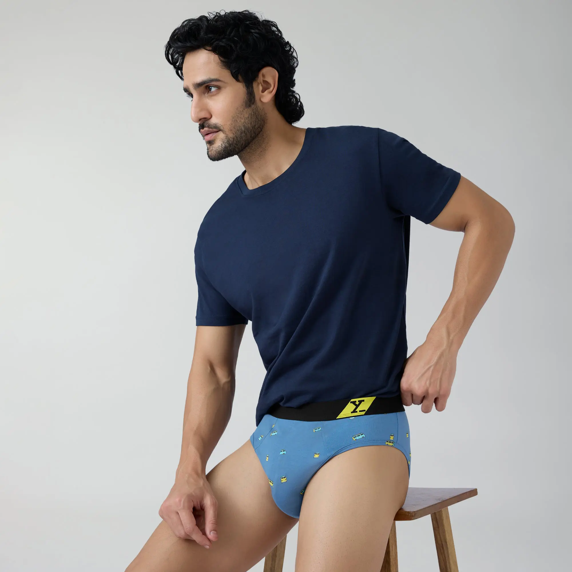 Splash Cotton Stretch Briefs Bus Blue - Image 4