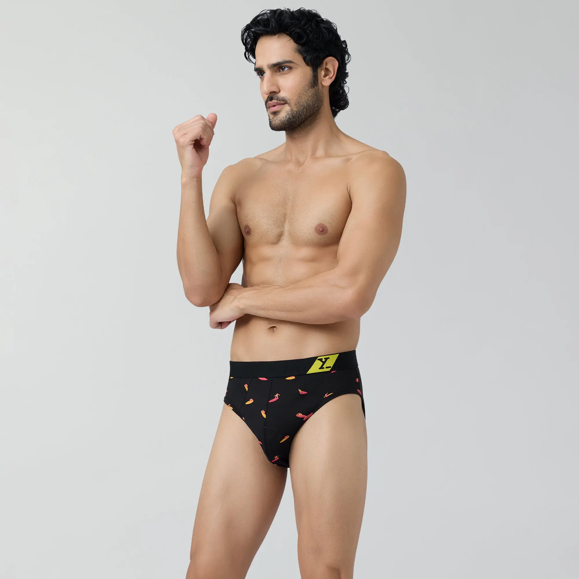 Splash Cotton Stretch Briefs Surfer Black - Image 3