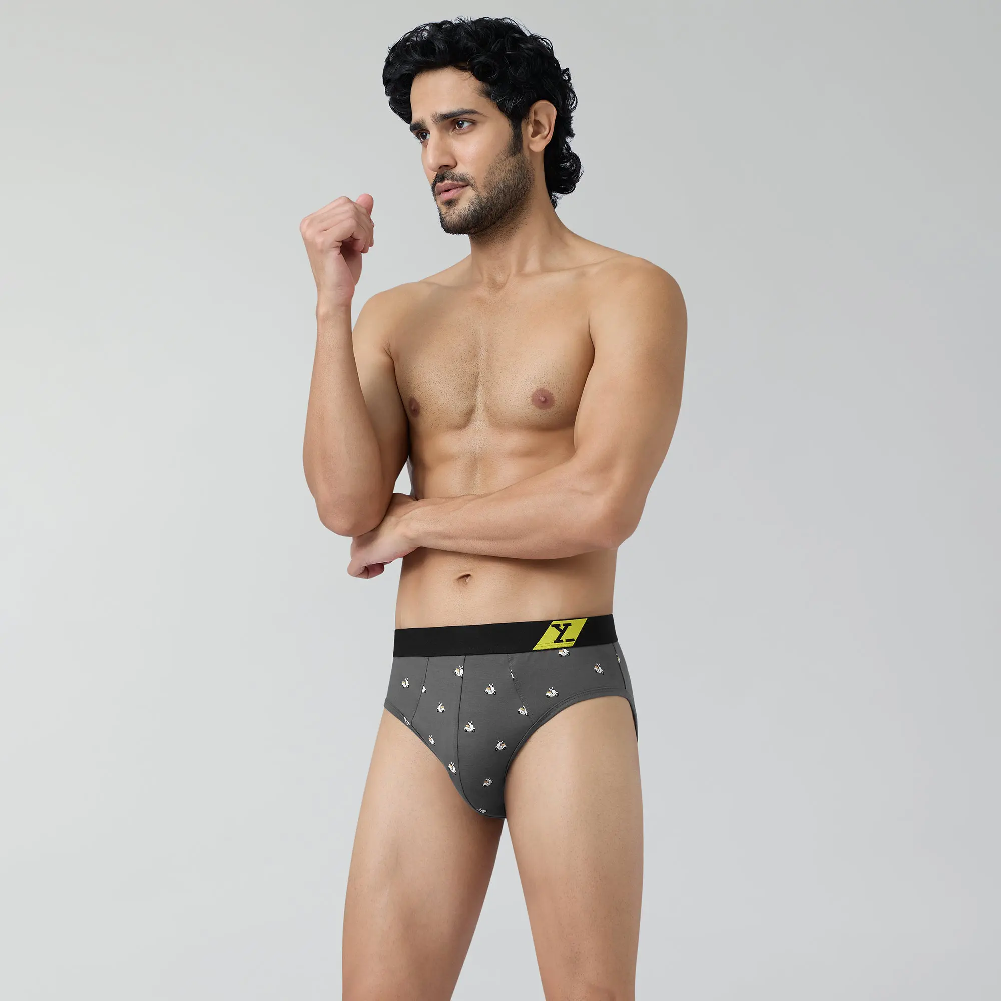 Splash Cotton Stretch Briefs Vespa Grey - Image 3