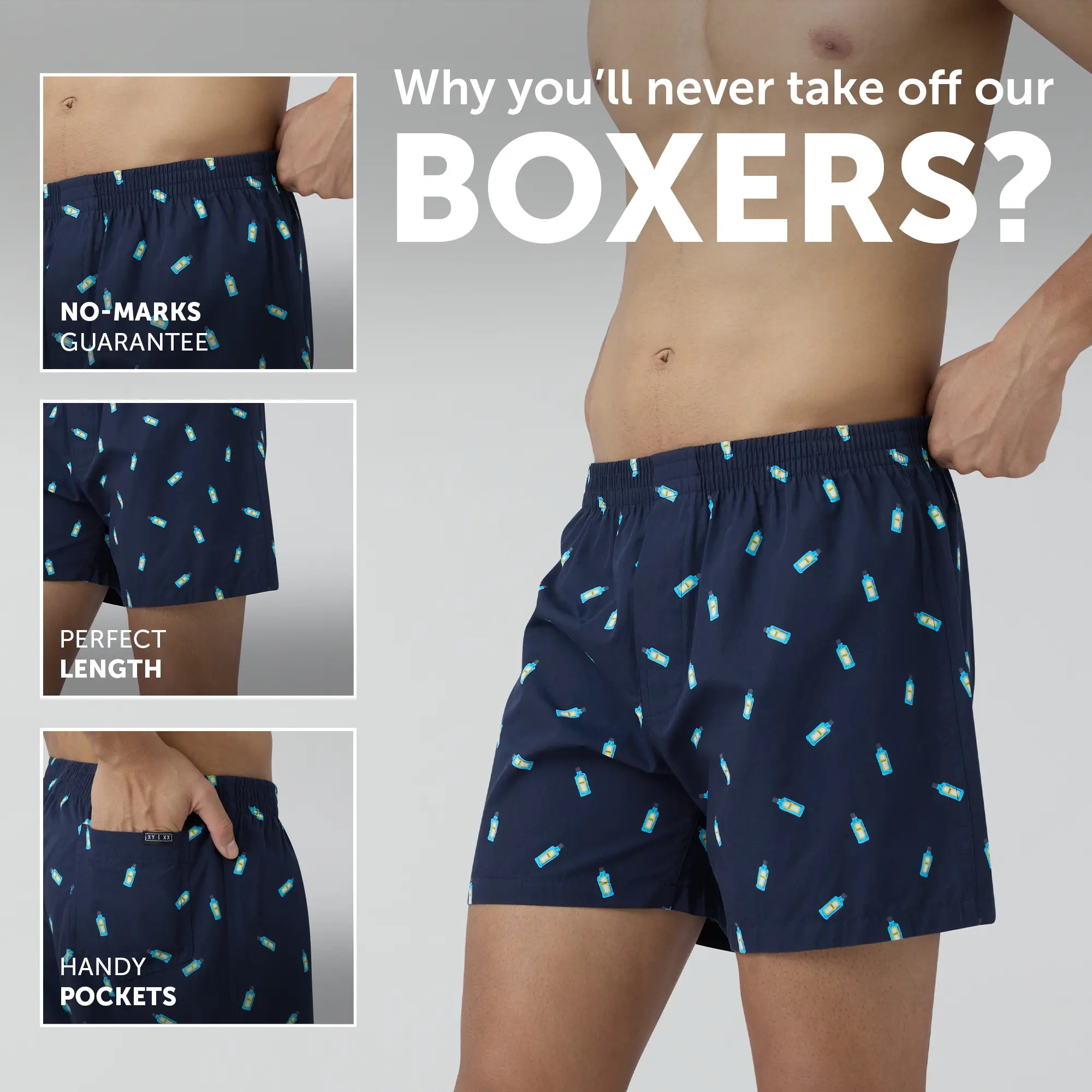 Splash Cotton Boxers - Gin Blue - Image 2