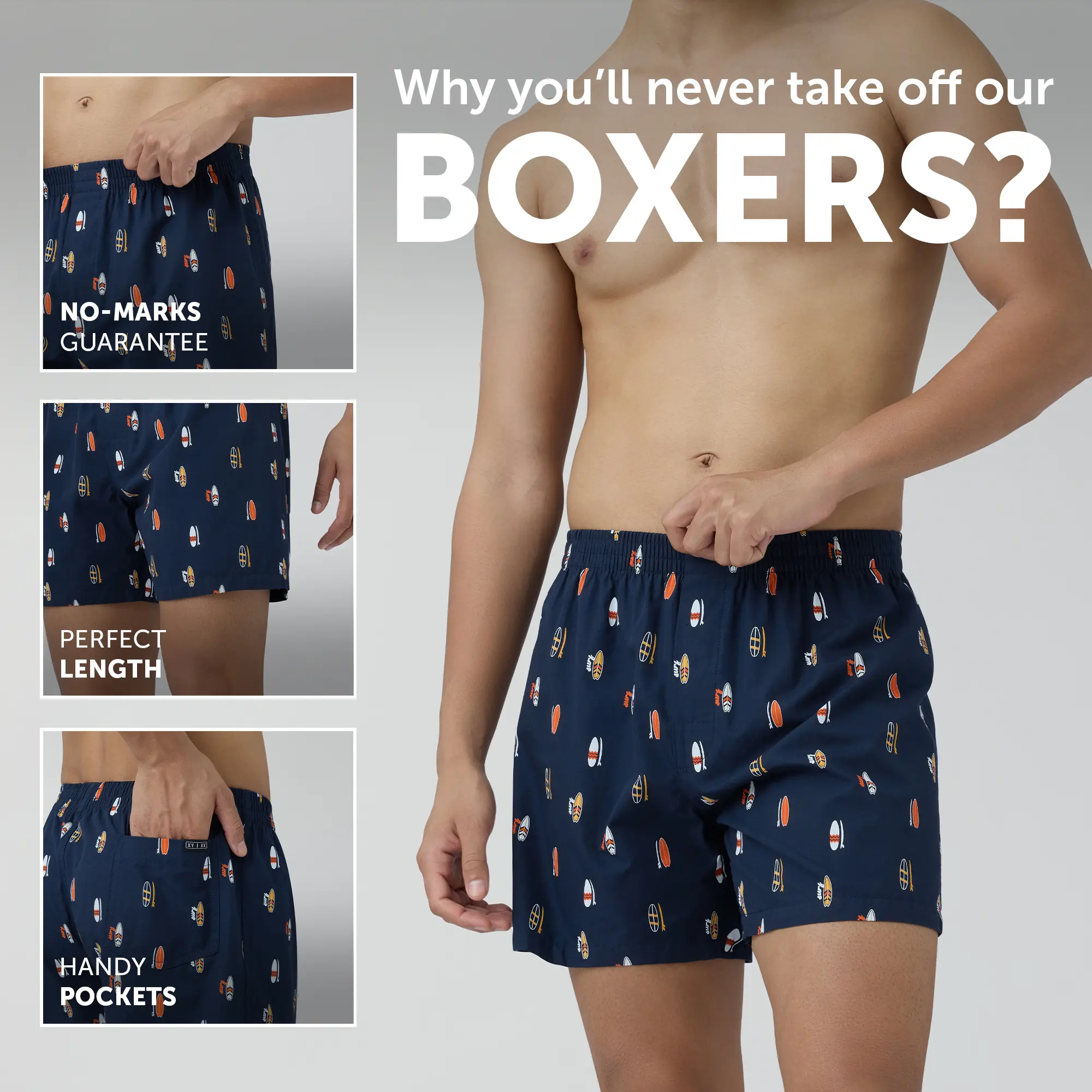 Splash Cotton Boxers - Surfboard Blue - Image 2