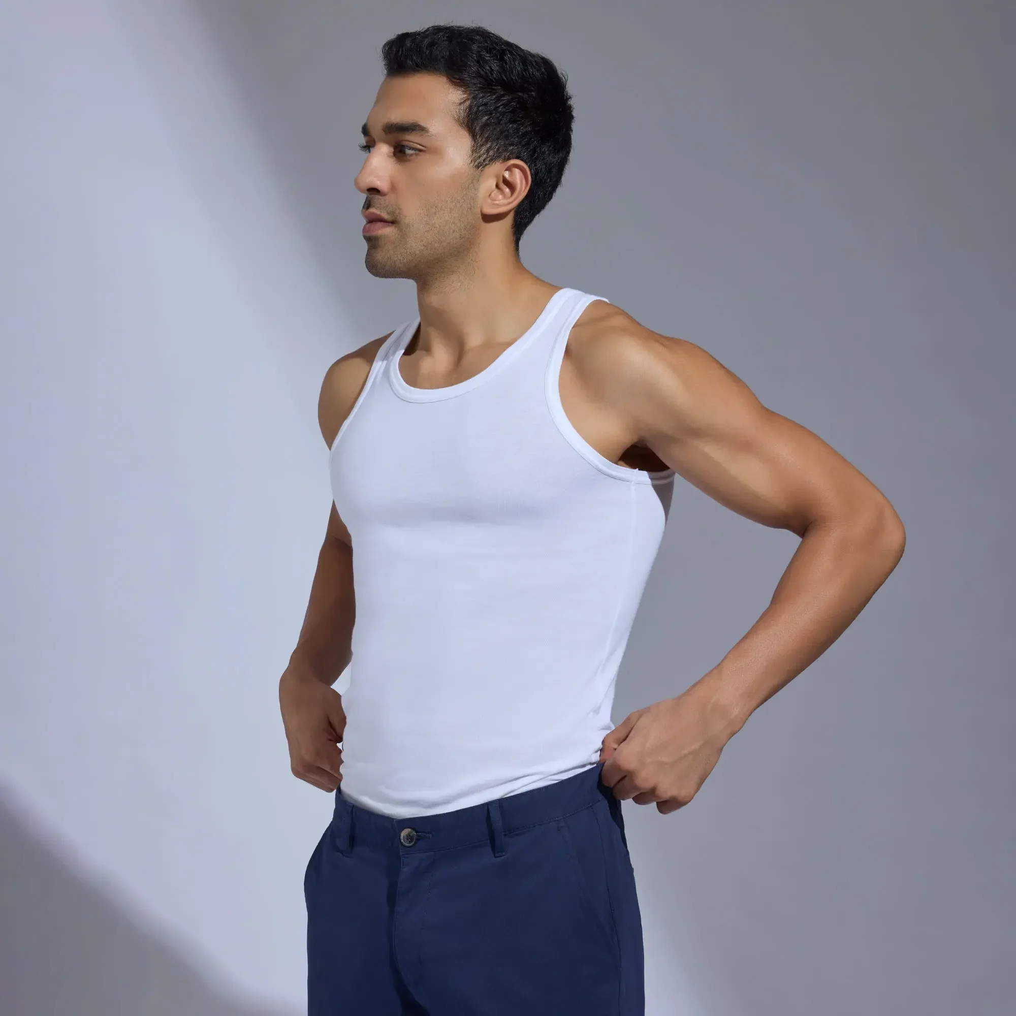 Aero Super-Soft Combed Cotton Vest Pack of 3 - Image 2