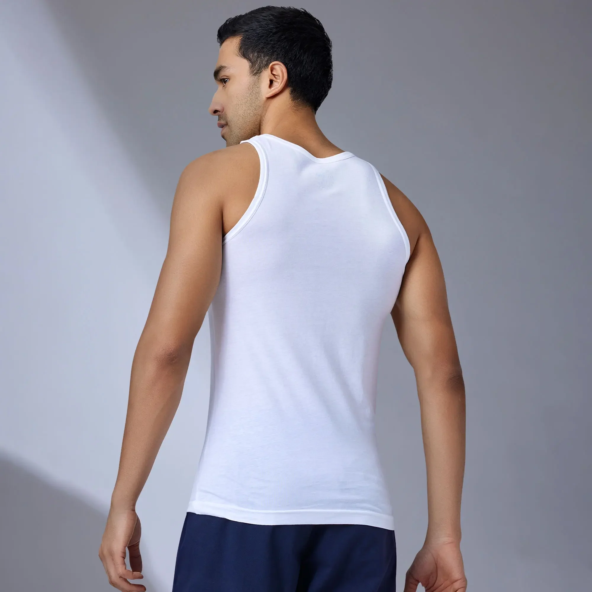 Aero Super-Soft Combed Cotton Vest Polar White - Image 6