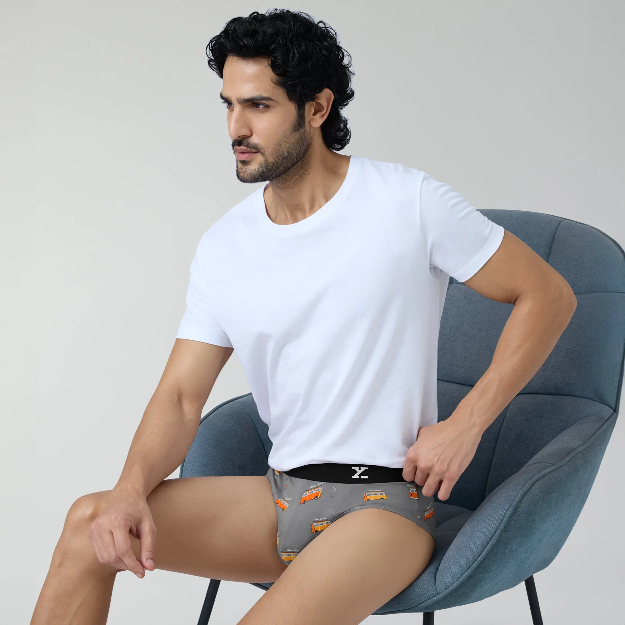 Surf Cotton Stretch Briefs Bus Grey - Image 3