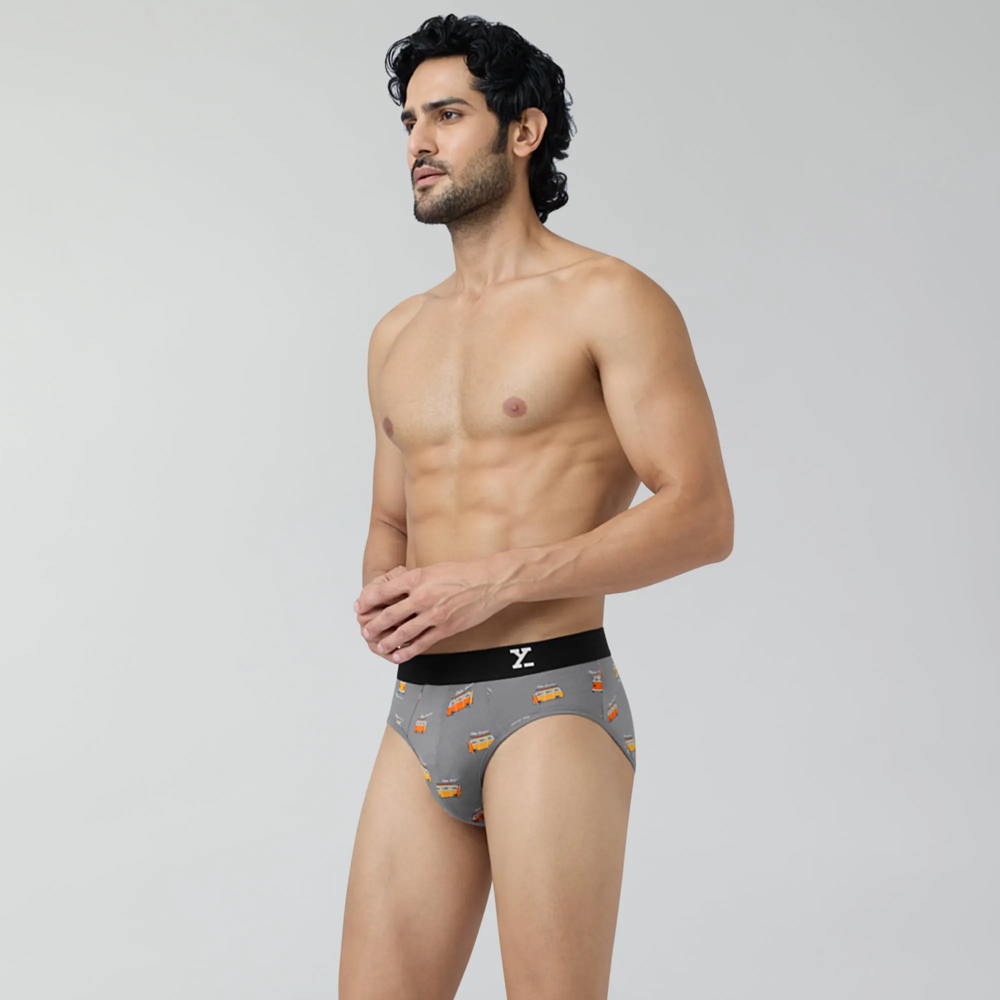 Surf Cotton Stretch Briefs Bus Grey - Image 4