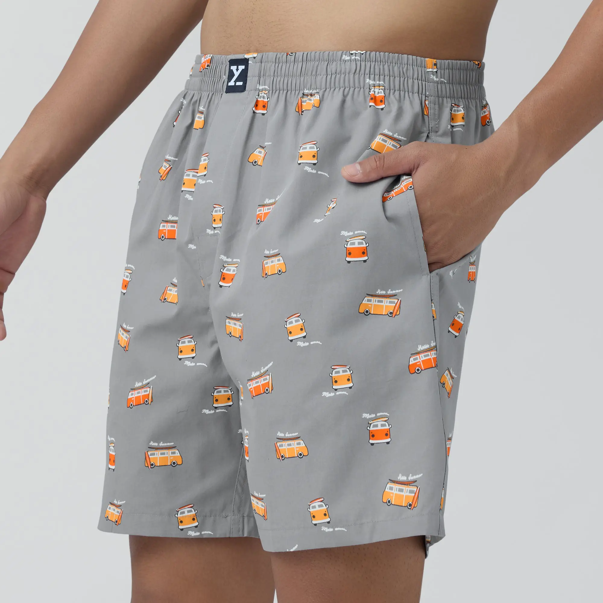 Surf Super Combed Cotton Boxer Shorts Bus Grey - Image 4