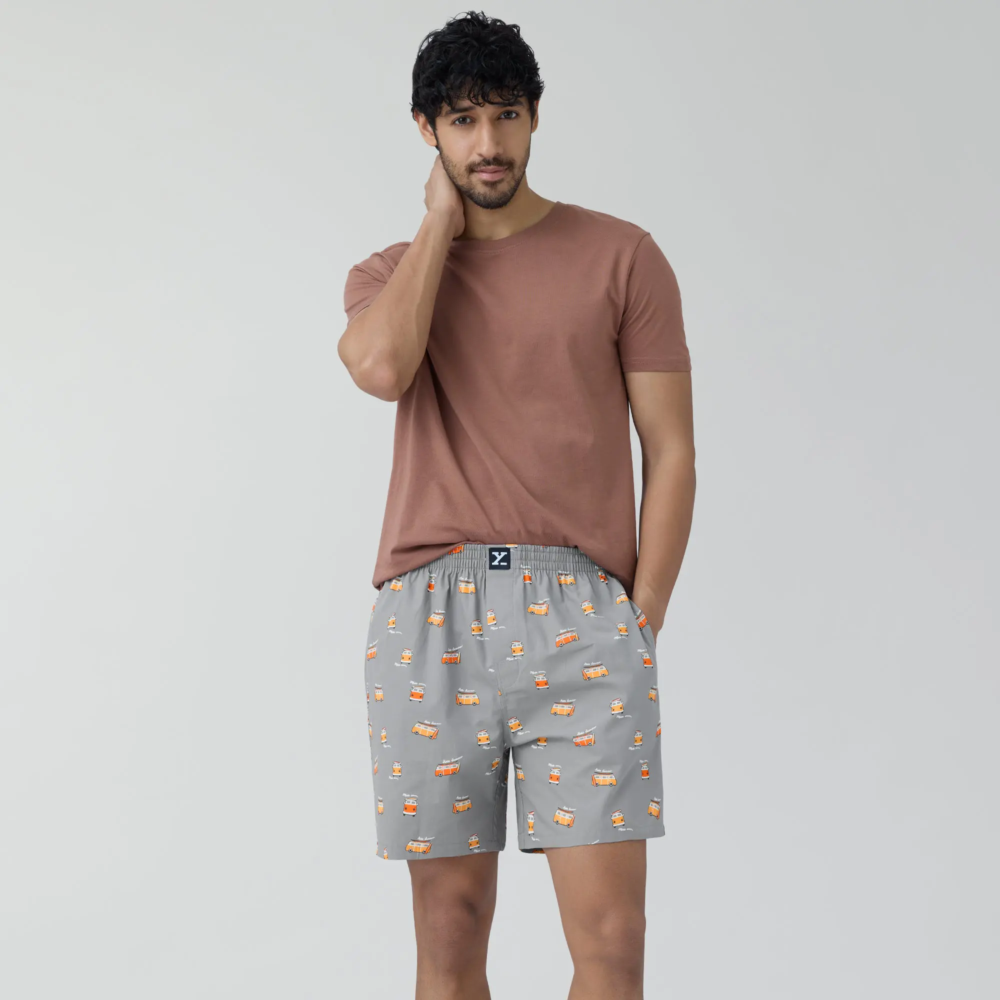 Surf Super Combed Cotton Boxer Shorts Bus Grey - Image 6