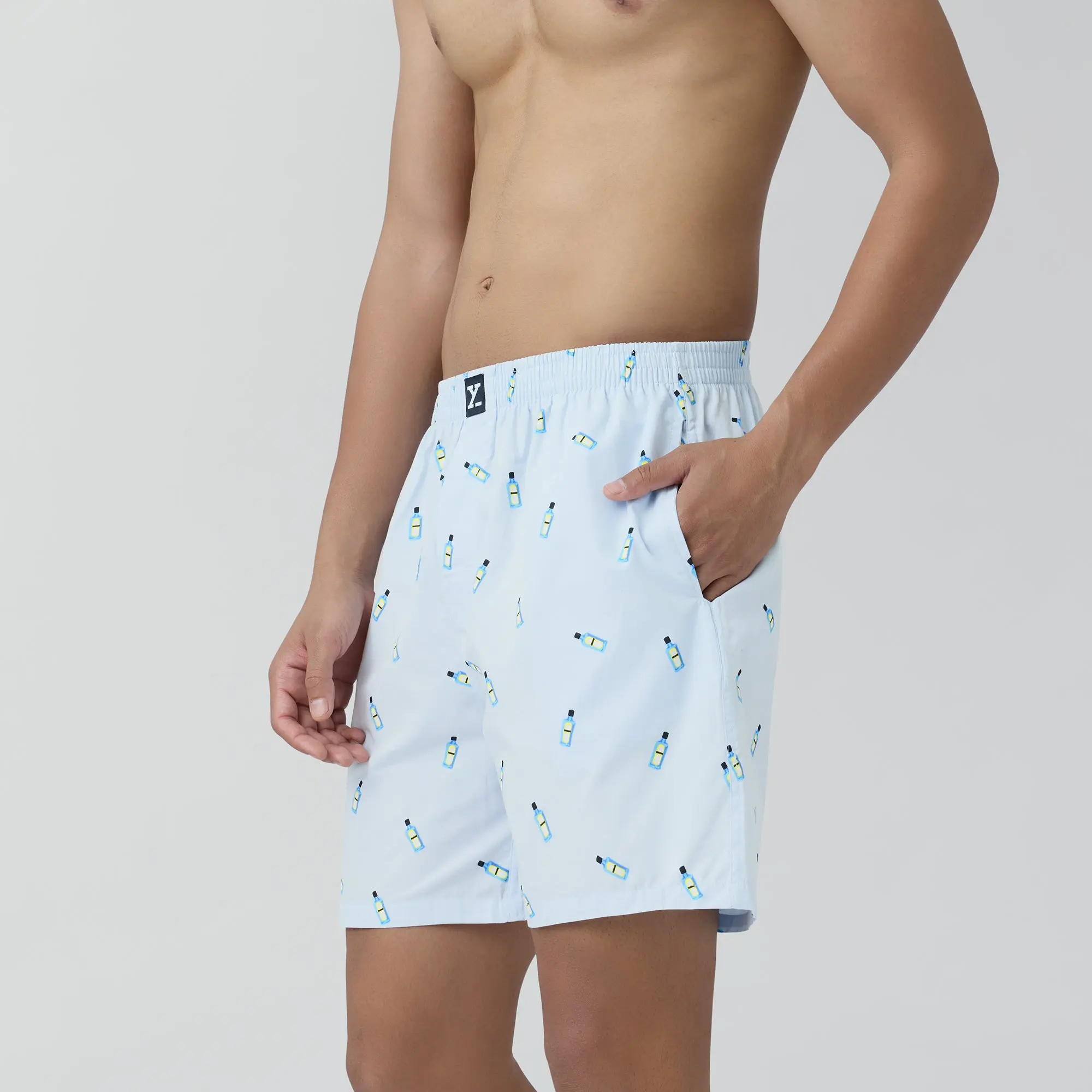 Surf Super Combed Cotton Boxer Shorts Gin Blue - Image 3