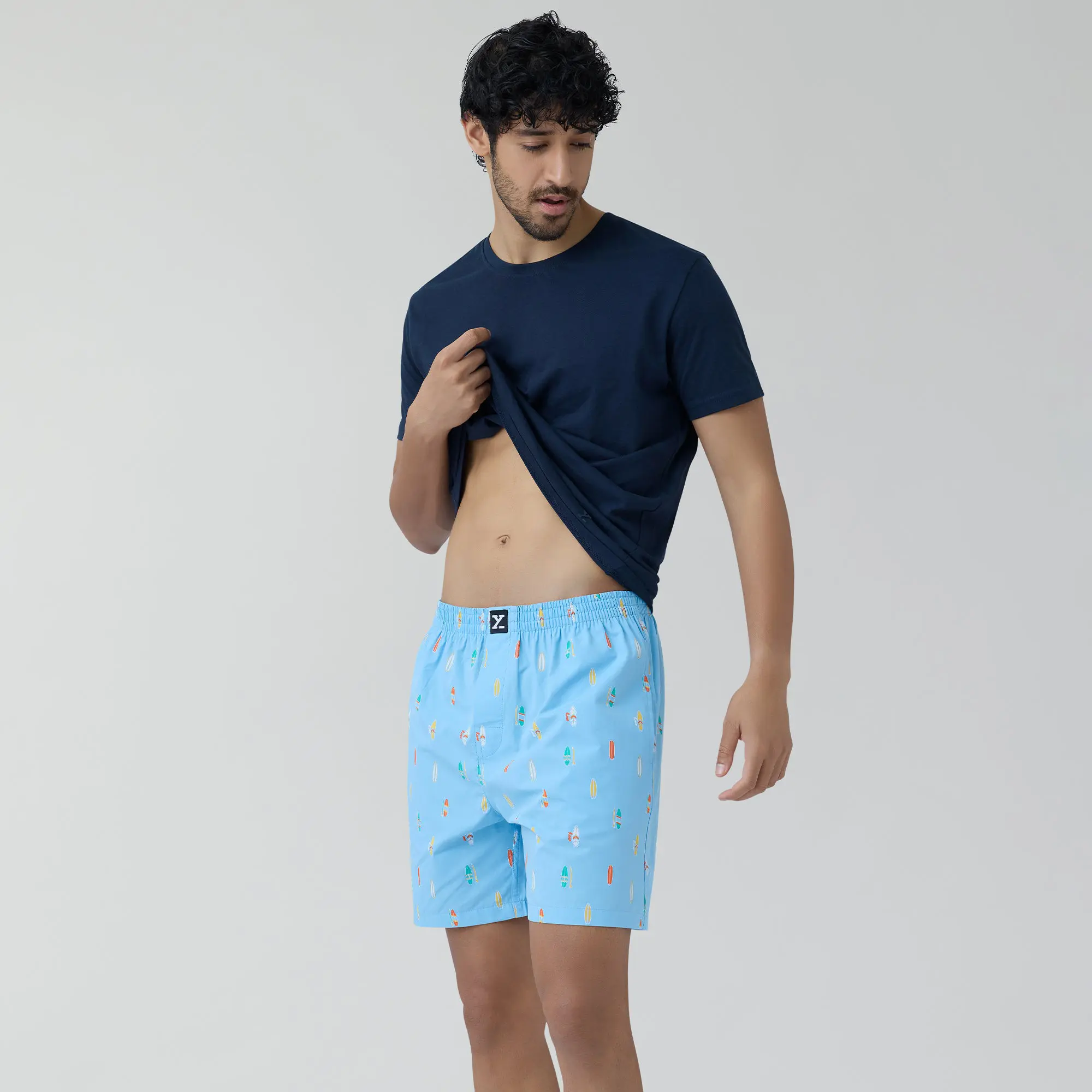 Surf Super Combed Cotton Boxer Shorts SurfBoard Blue - Image 6