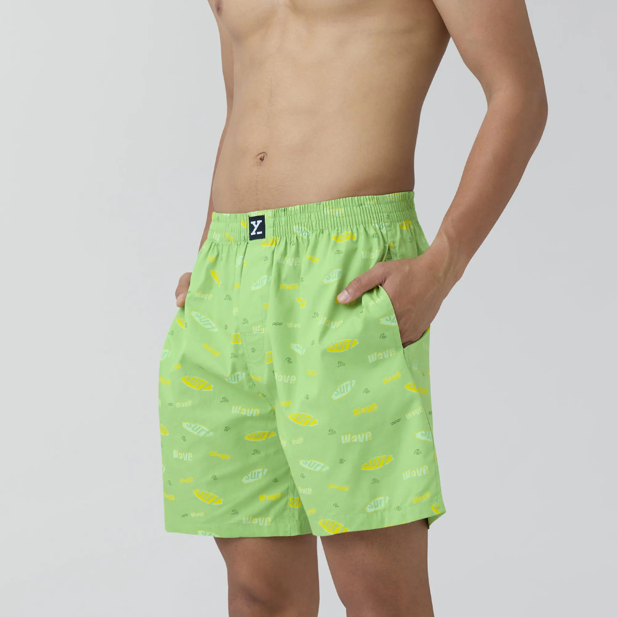 Surf Super Combed Cotton Boxer Shorts Wave Green - Image 3
