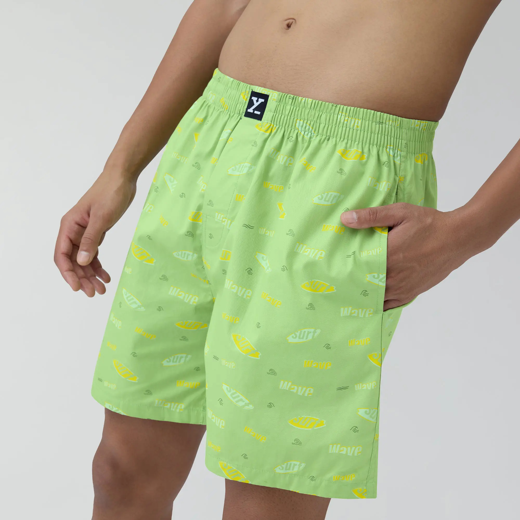 Surf Super Combed Cotton Boxer Shorts Wave Green - Image 4