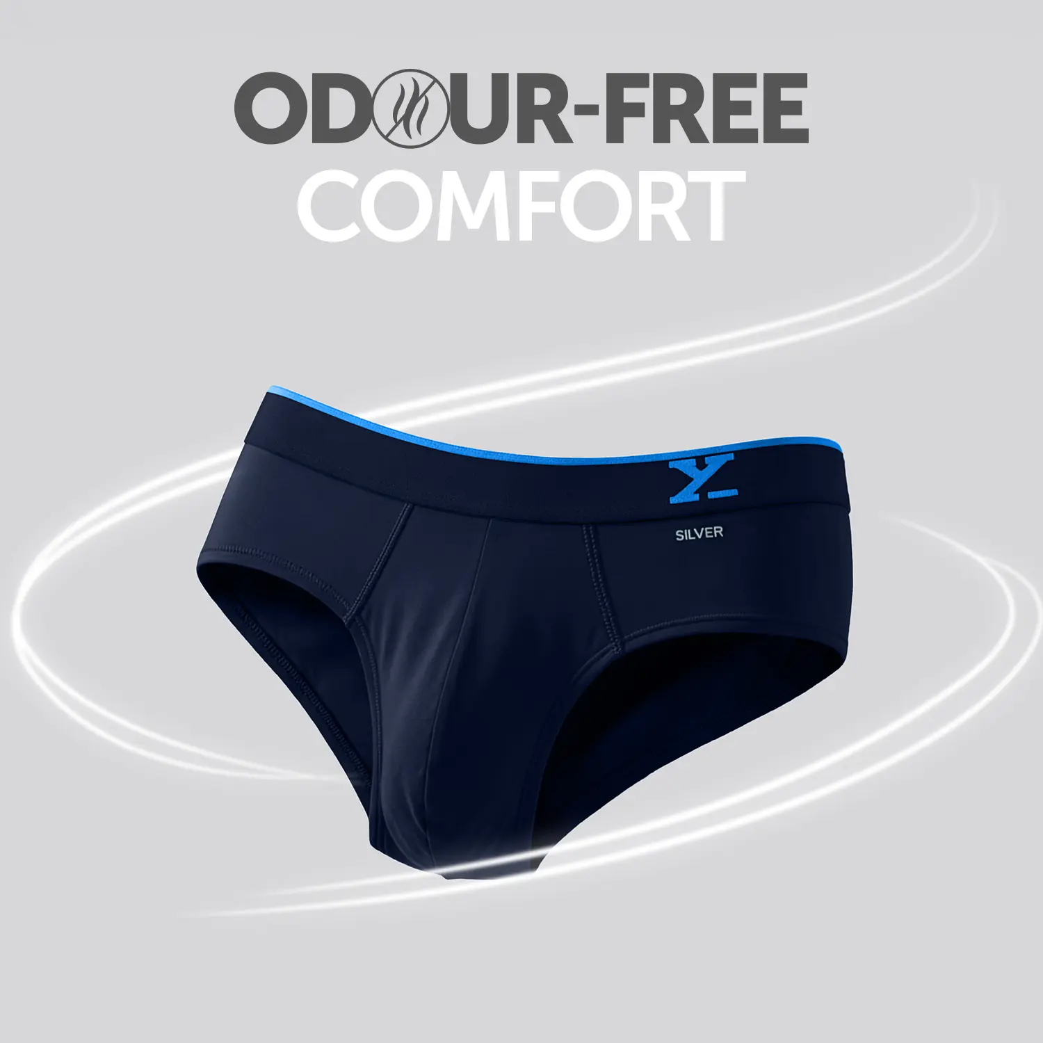 Traq Silver Cotton Briefs Midnight Blue - Image 2