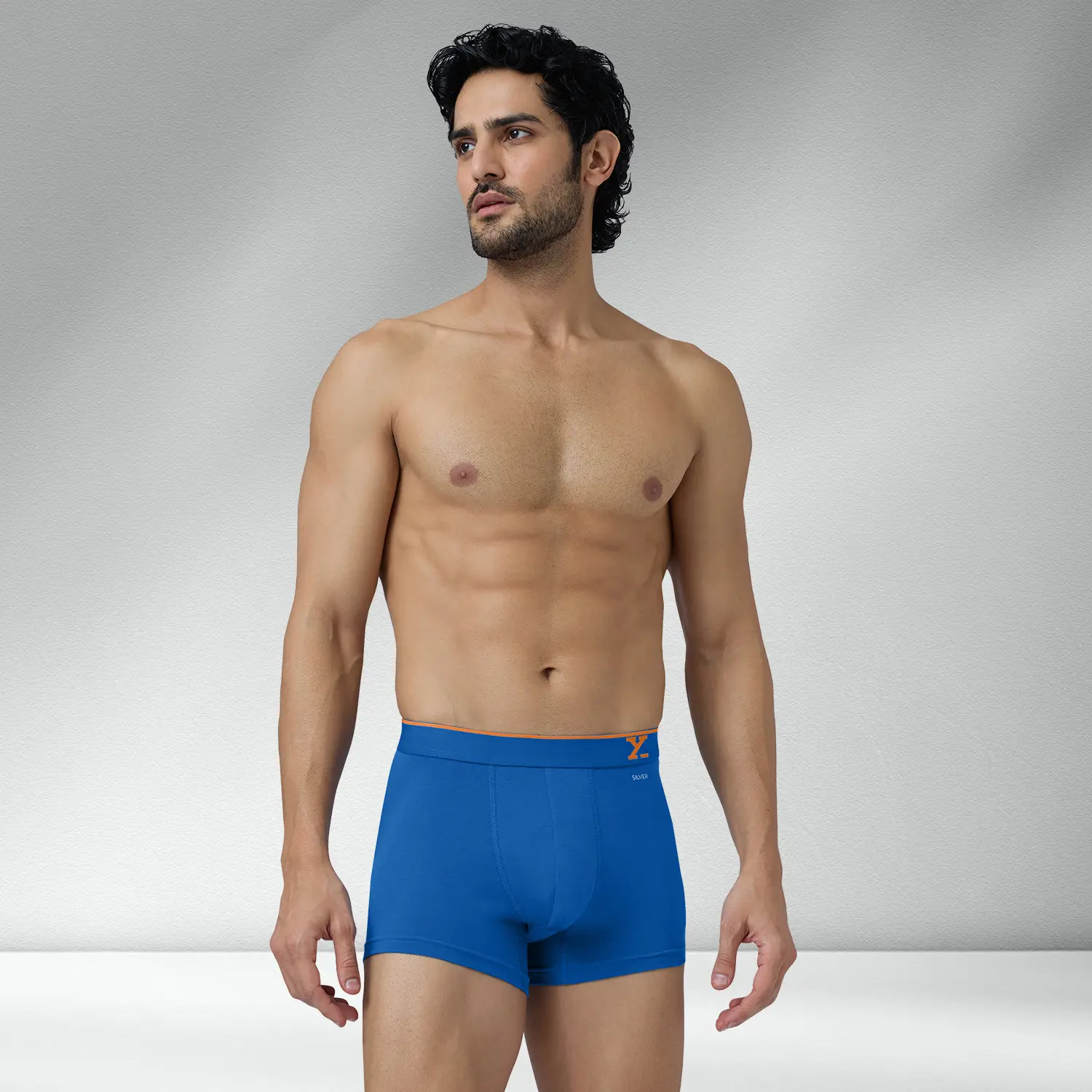 Traq Silver Cotton Trunks Horizon Blue - Image 5