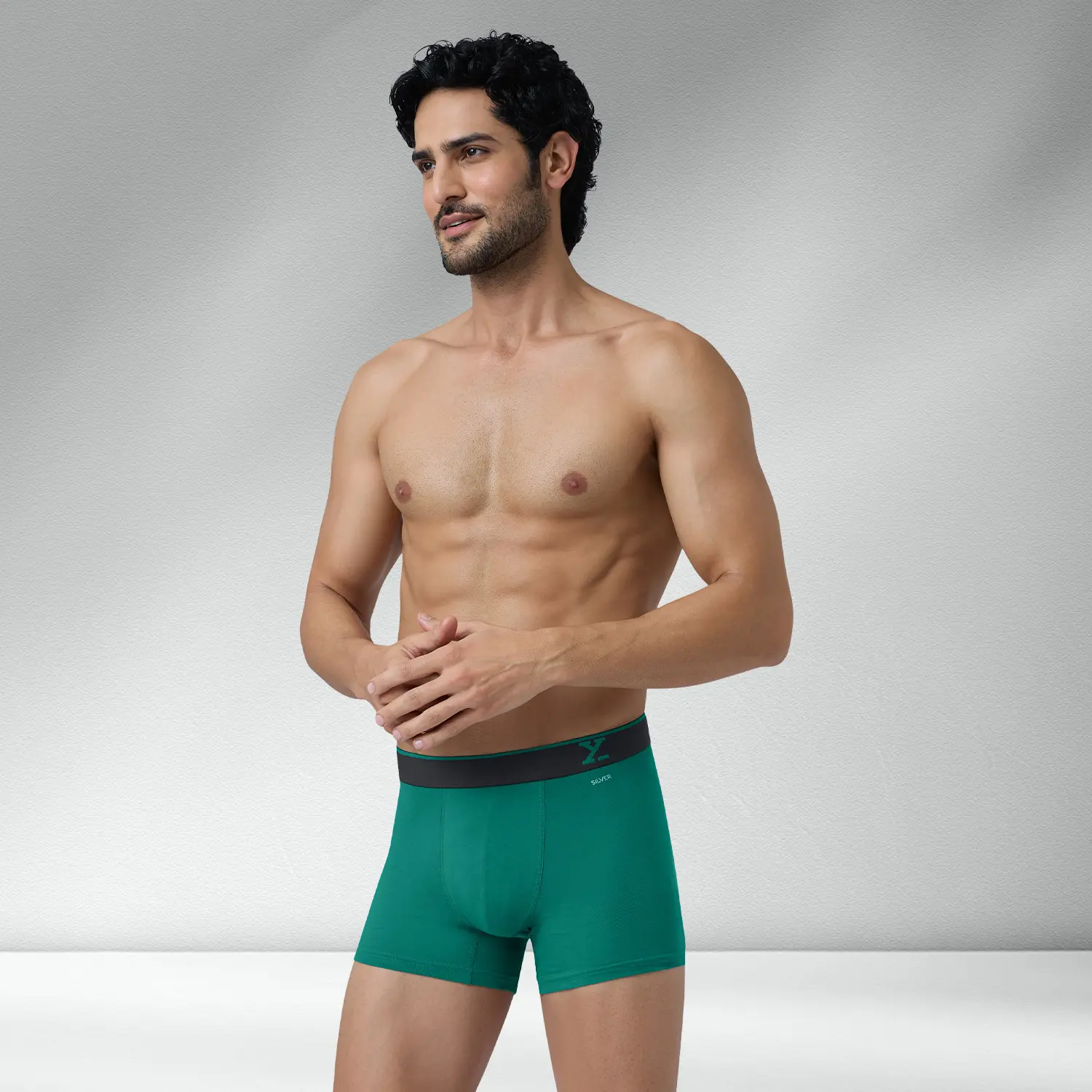 Traq Silver Cotton Trunks Aqua Green - Image 5