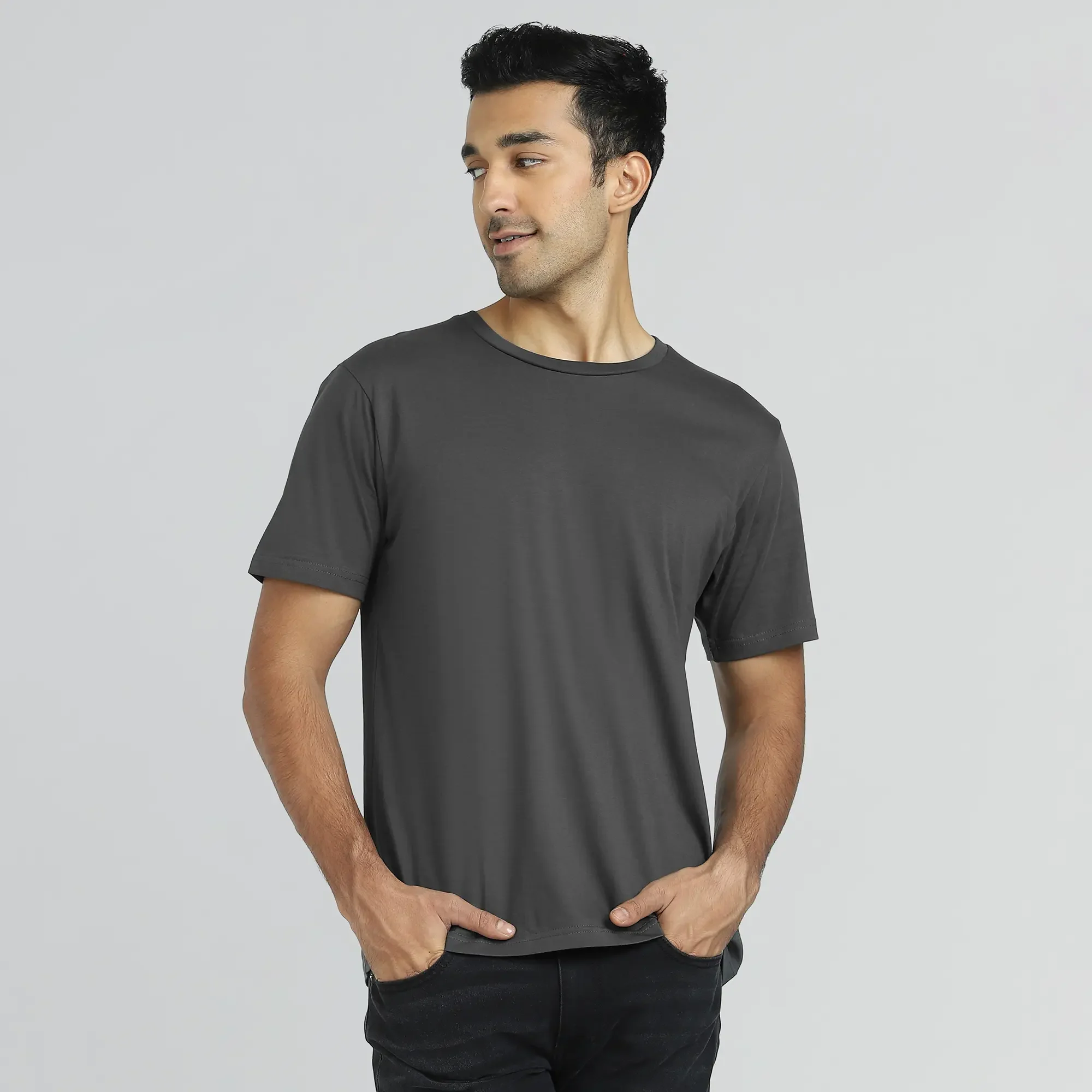 Iconique Supima Cotton T-shirt Graphite Grey - Image 4