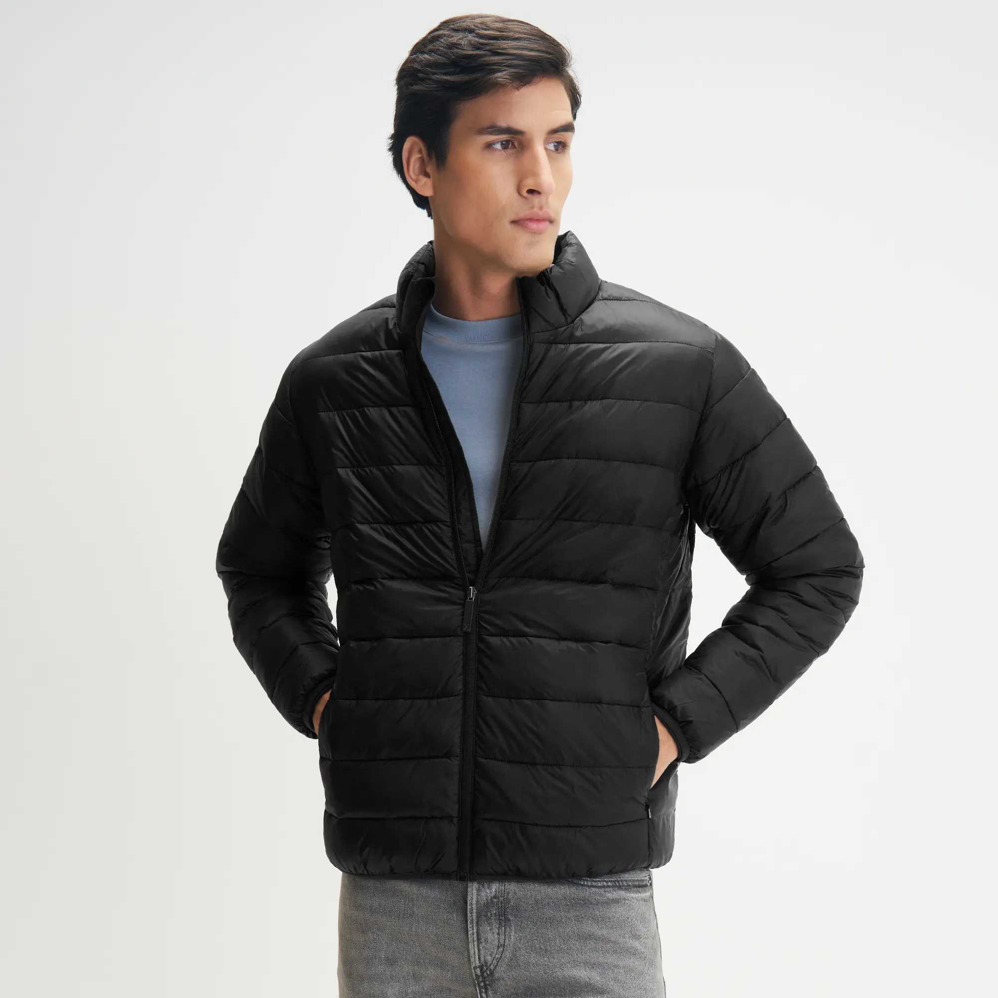 Ultra-Light Puffer Jacket - Charcoal Black - Image 4