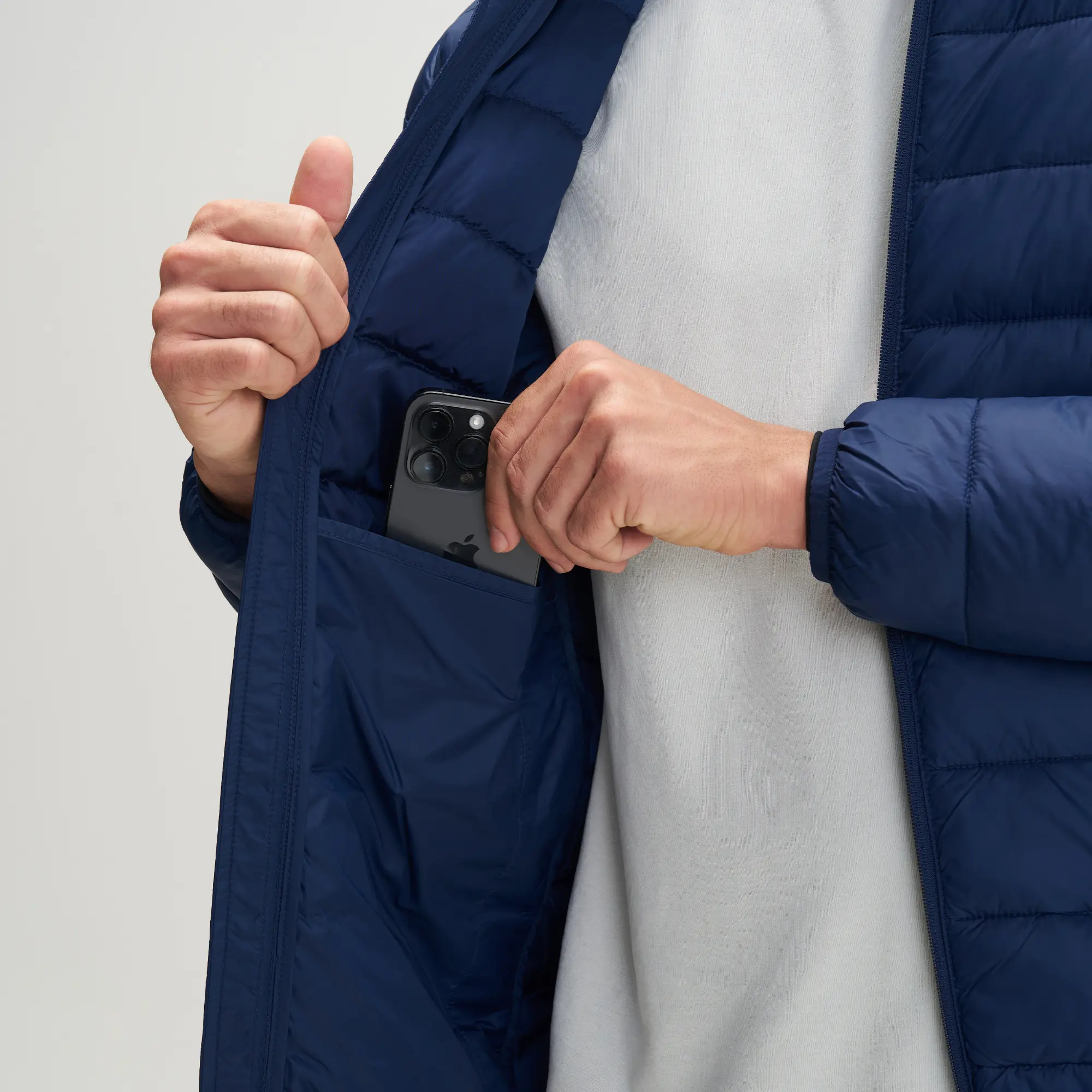 Ultra-Light Puffer Jacket - Navy Blue - Image 5