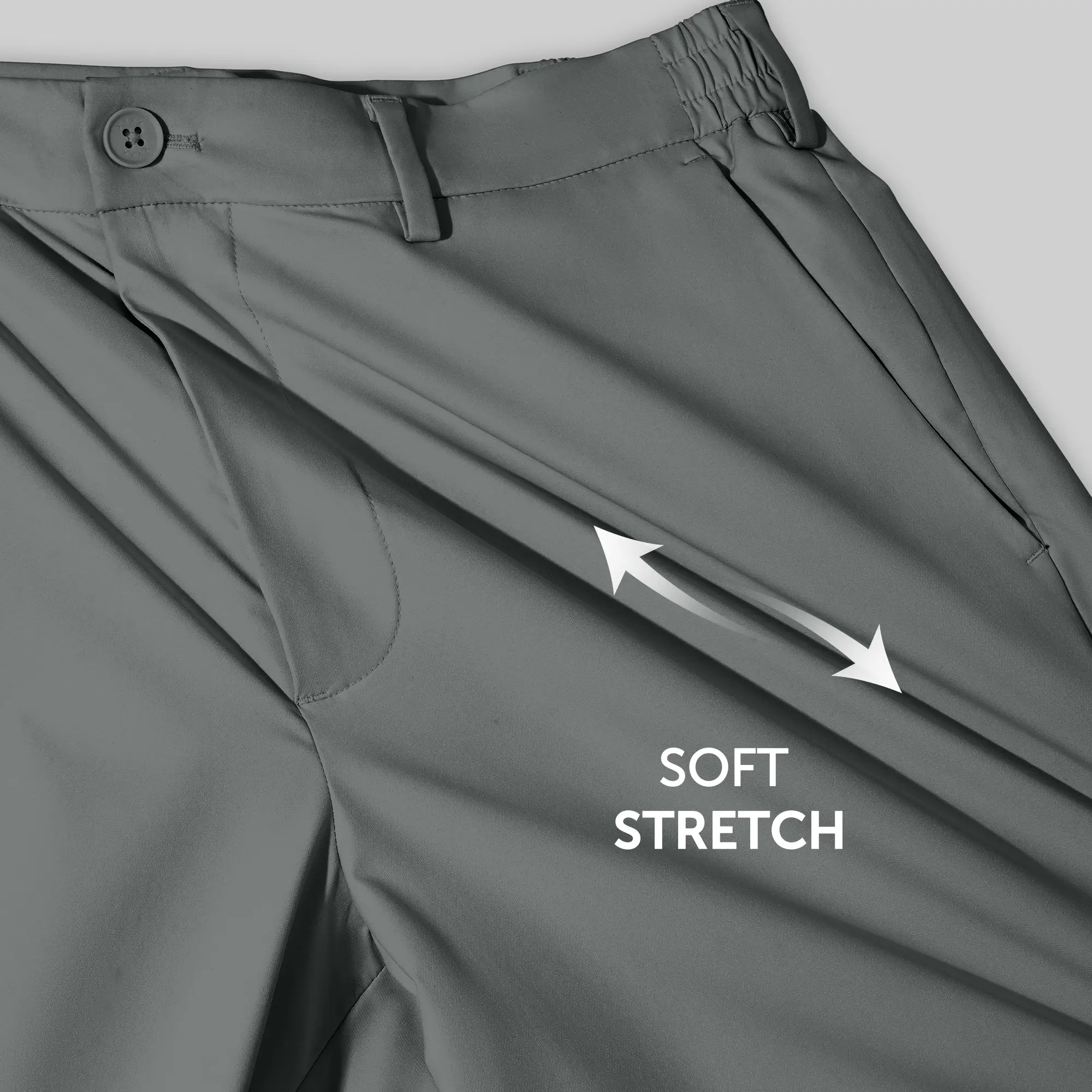 VELOCITY: Soft Stretch Pants - Straight Fit Ash Grey - Image 4