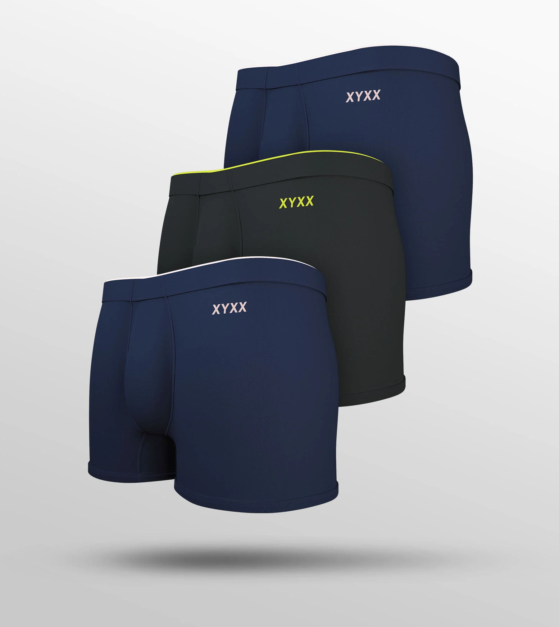 Uno Modal Trunks Pack of 3 (Blue, Grey)