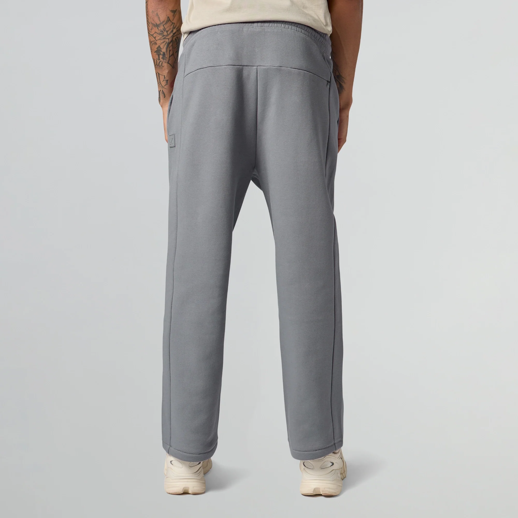 Pulse French Terry Cotton Blend Oversized Hoodie And Sweatpants Co Ord Set Pitch Black And Opal Grey - Image 4