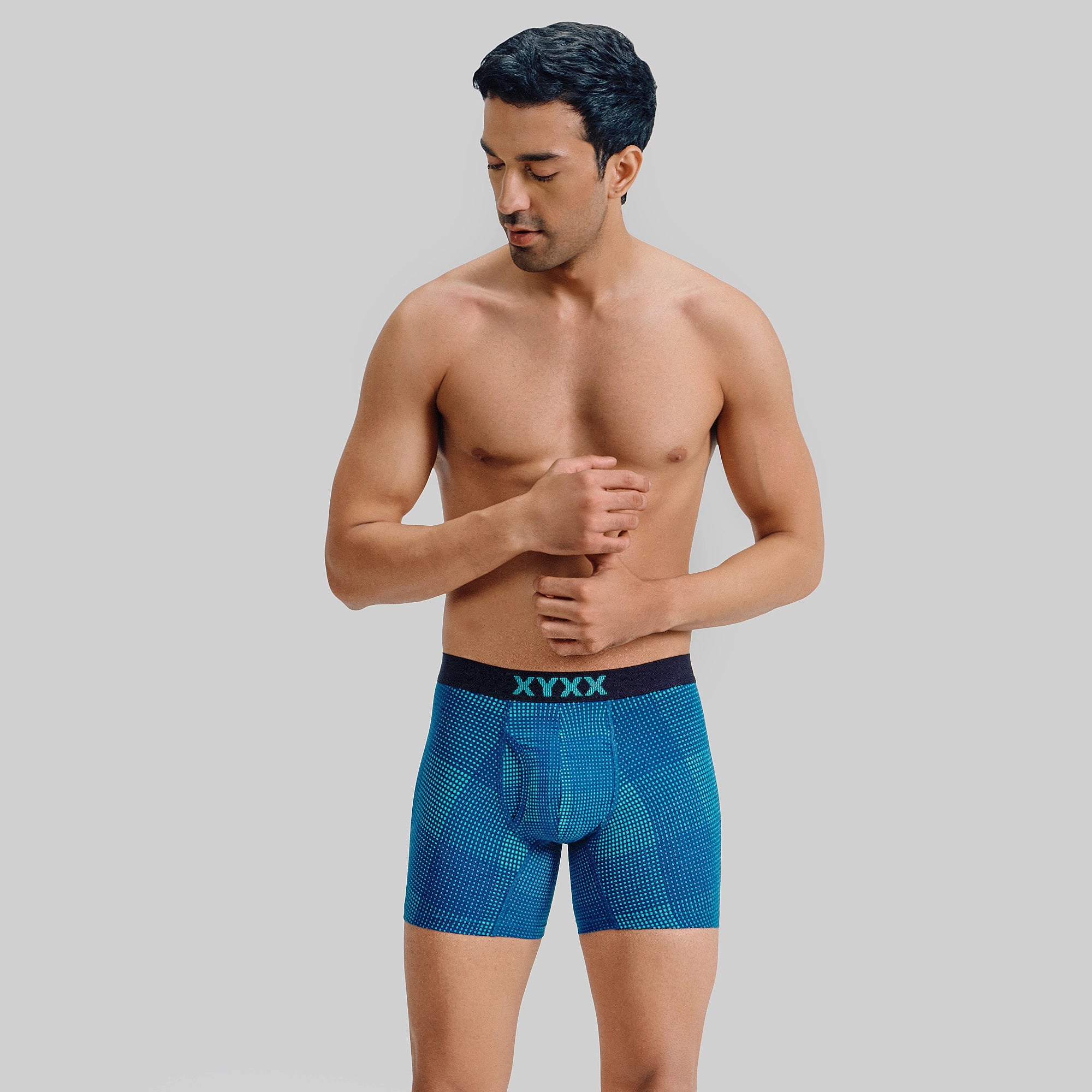 Quad Cotton Boxer Briefs - Aqua Green - Image 3