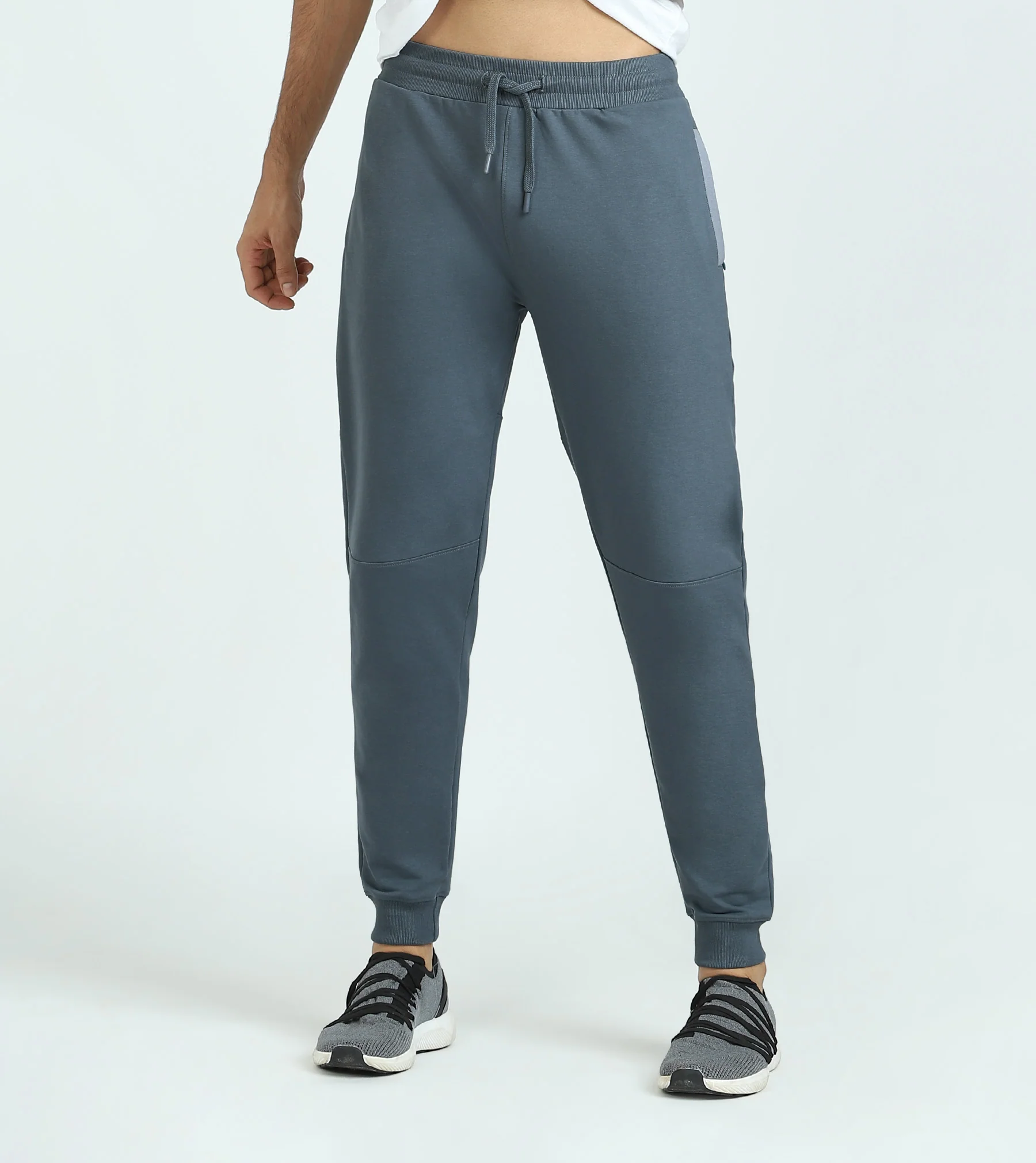 Quest French Terry Cotton Hoodie And Joggers Co-ord Set Slate Grey - Image 4