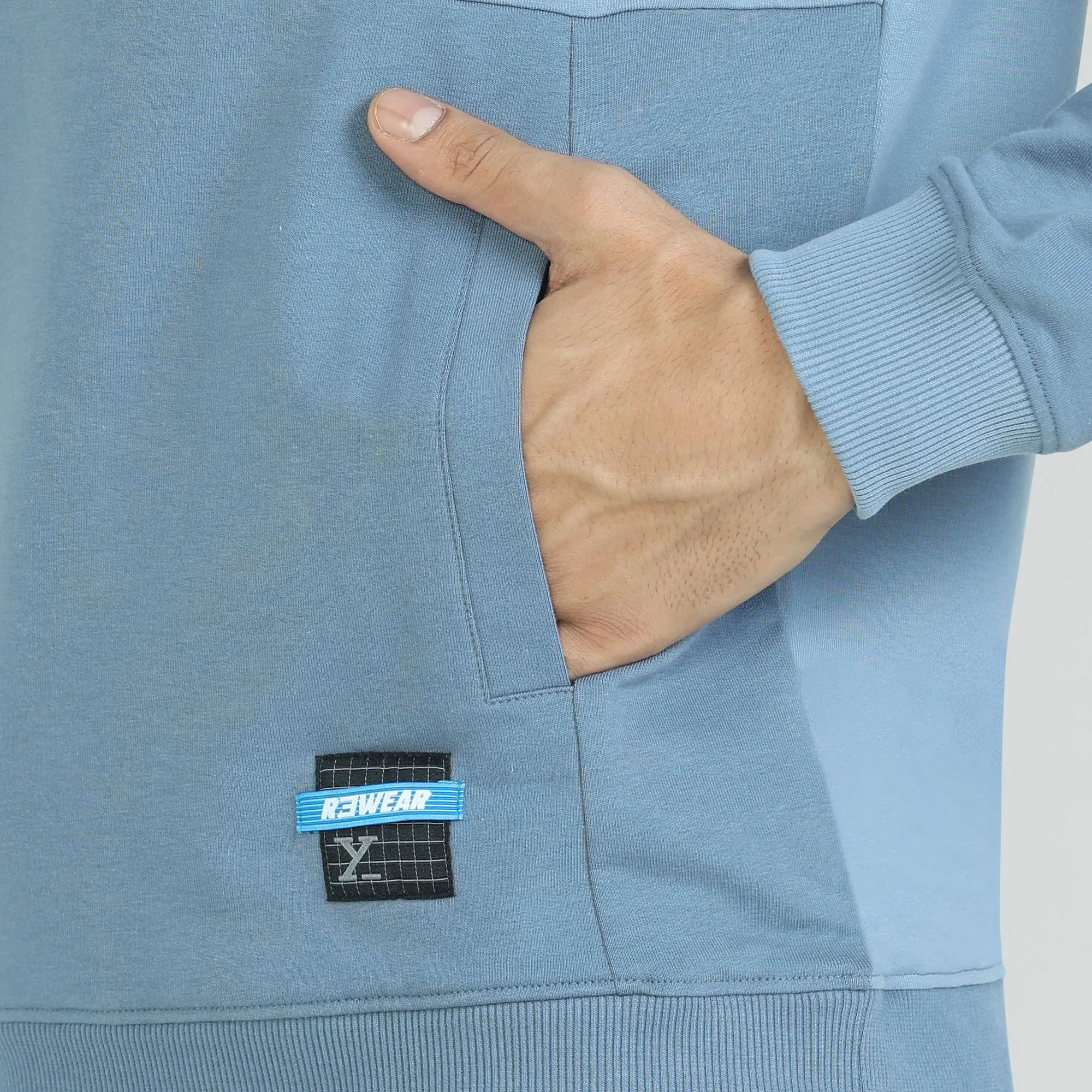 Quest French Terry Cotton Hoodies Ice Blue - Image 3