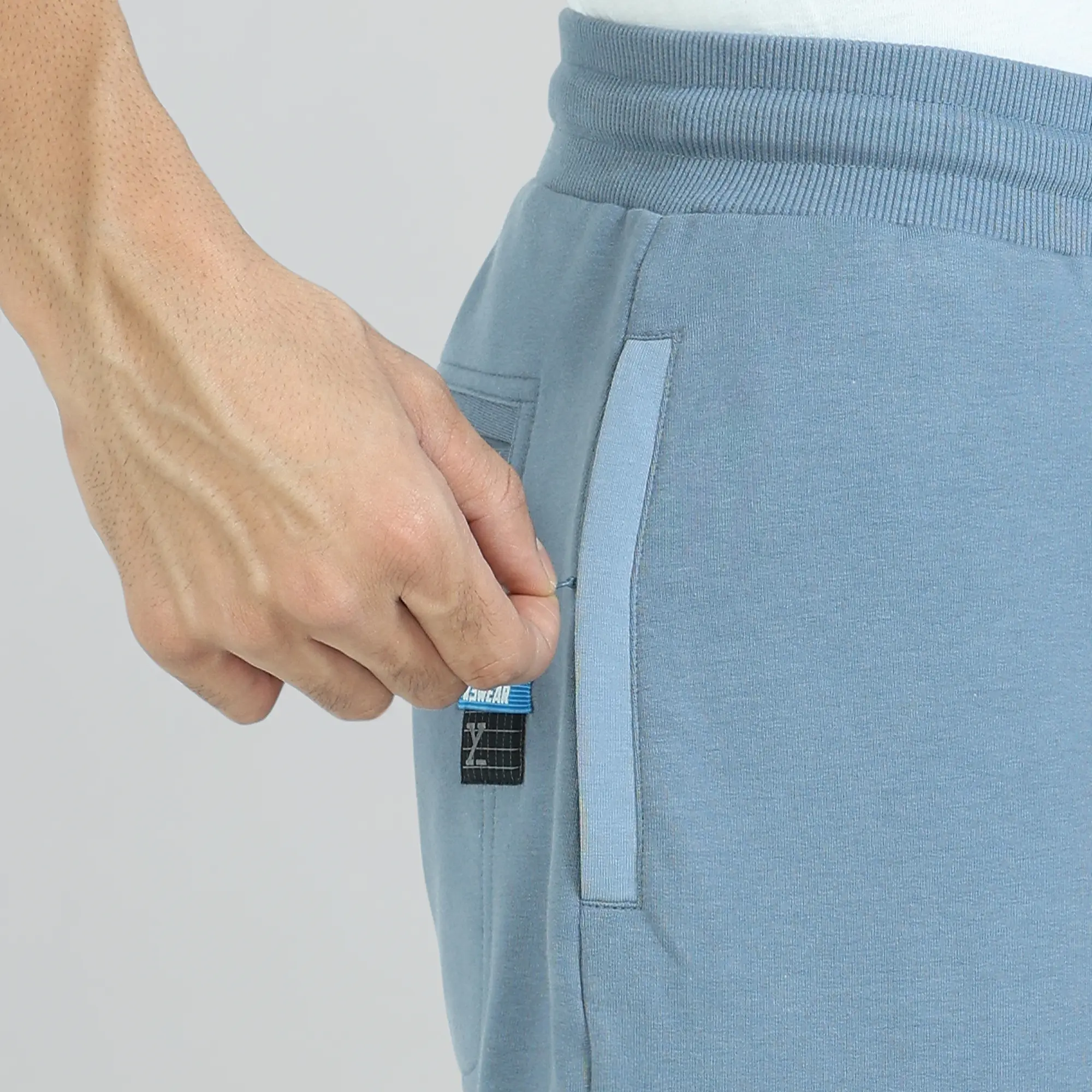 Quest French Terry Cotton-Blend Joggers Ice Blue - Image 4