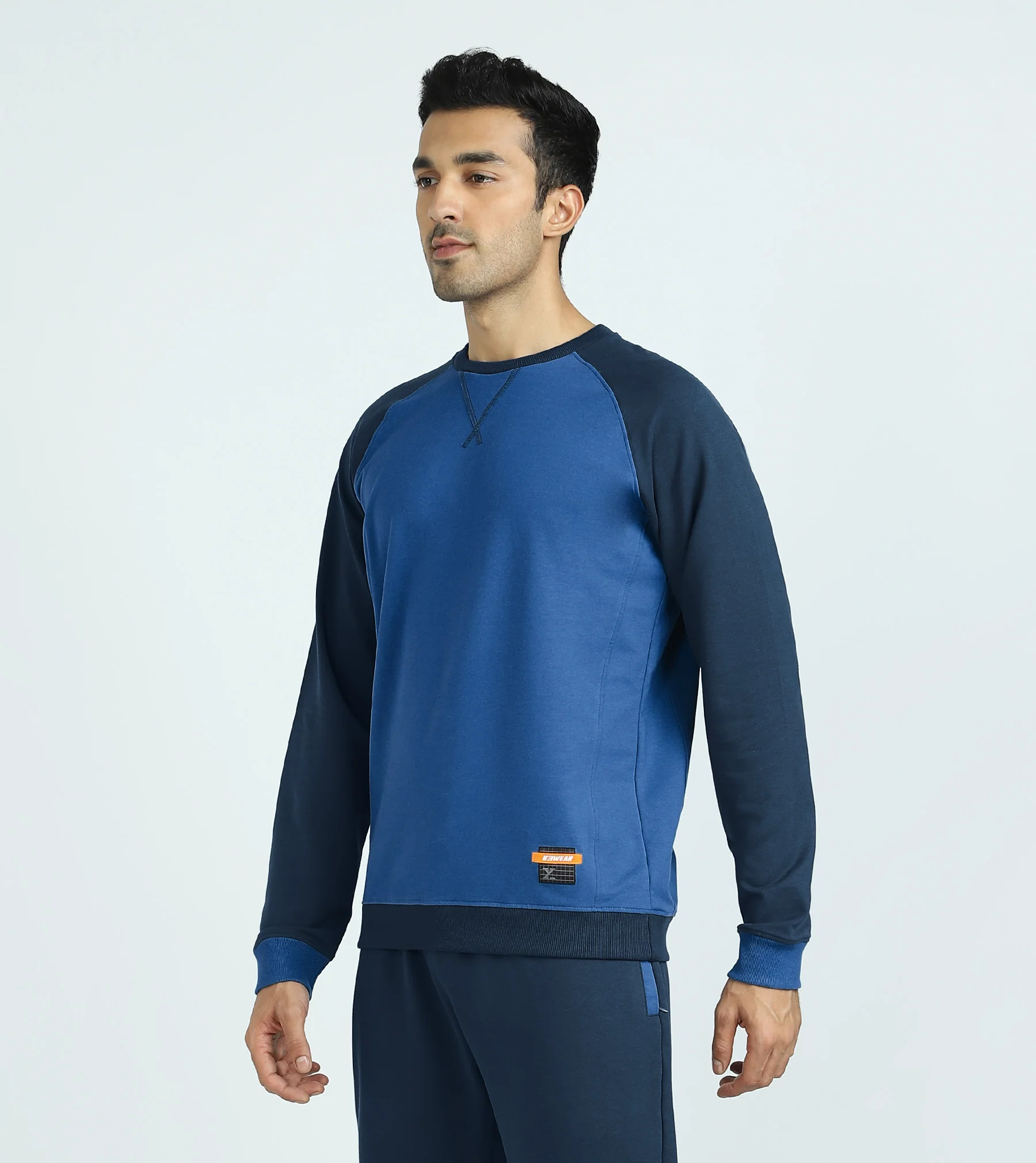 Quest French Terry Cotto-Blend Sweatshirt And Joggers Co-ord Set Atlas Blue - Image 3