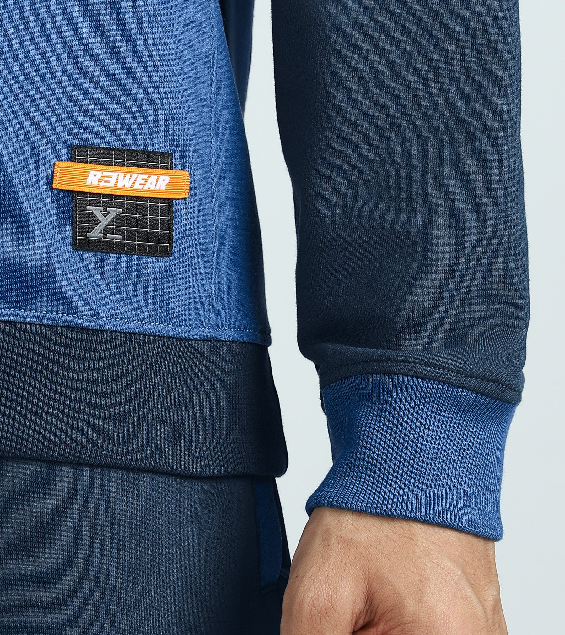 Quest French Terry Cotto-Blend Sweatshirt And Joggers Co-ord Set Atlas Blue - Image 5