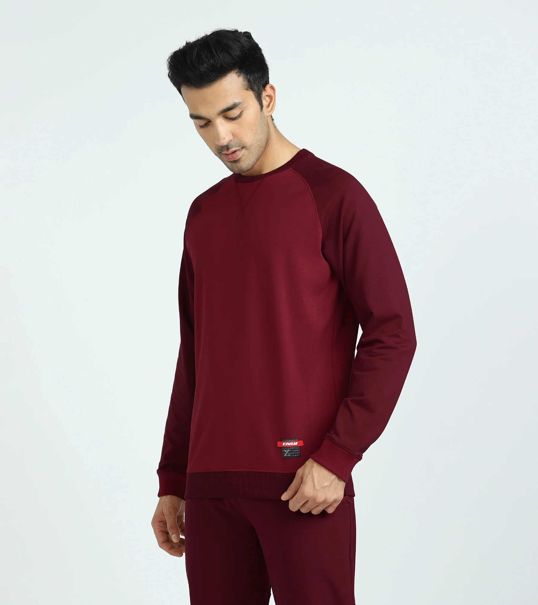 Quest French Terry Cotto-Blend Sweatshirt And Joggers Co-ord Set Scarlet Red - Image 3