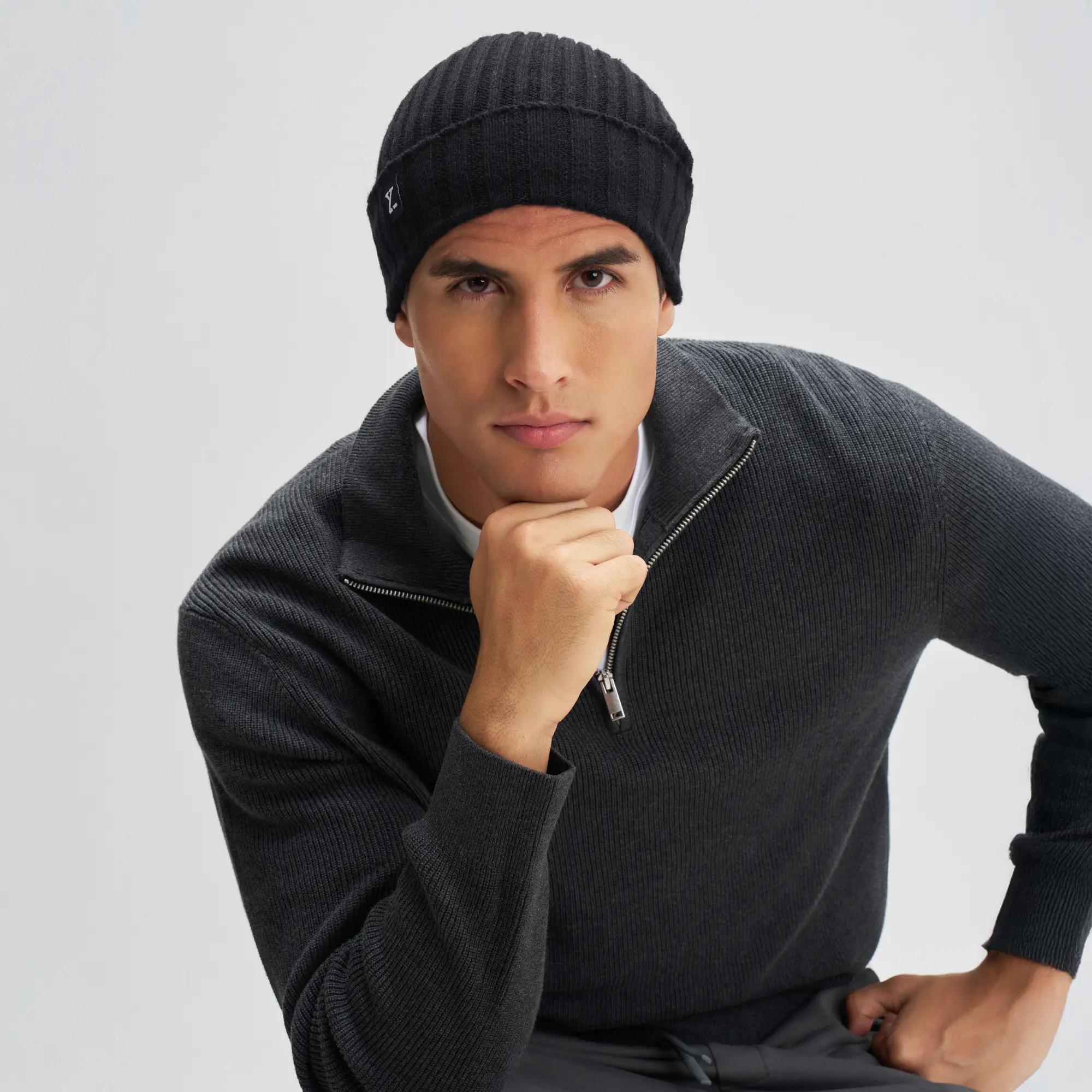 Winter Beanie - Pitch Black - Image 4